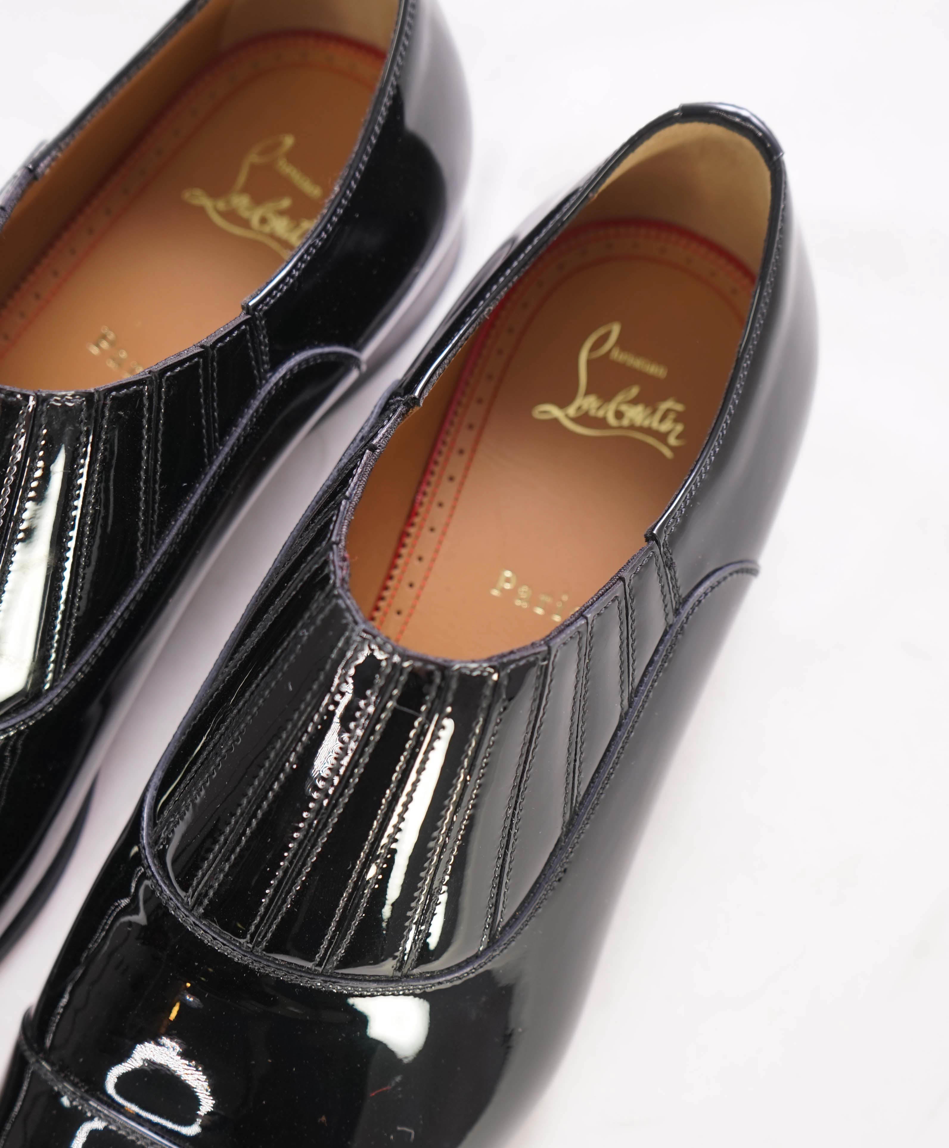$1,050 CHRISTIAN LOUBOUTIN - *GREG ON* Black Patent Leather Loafers - 10.5 US (43.5 EU)