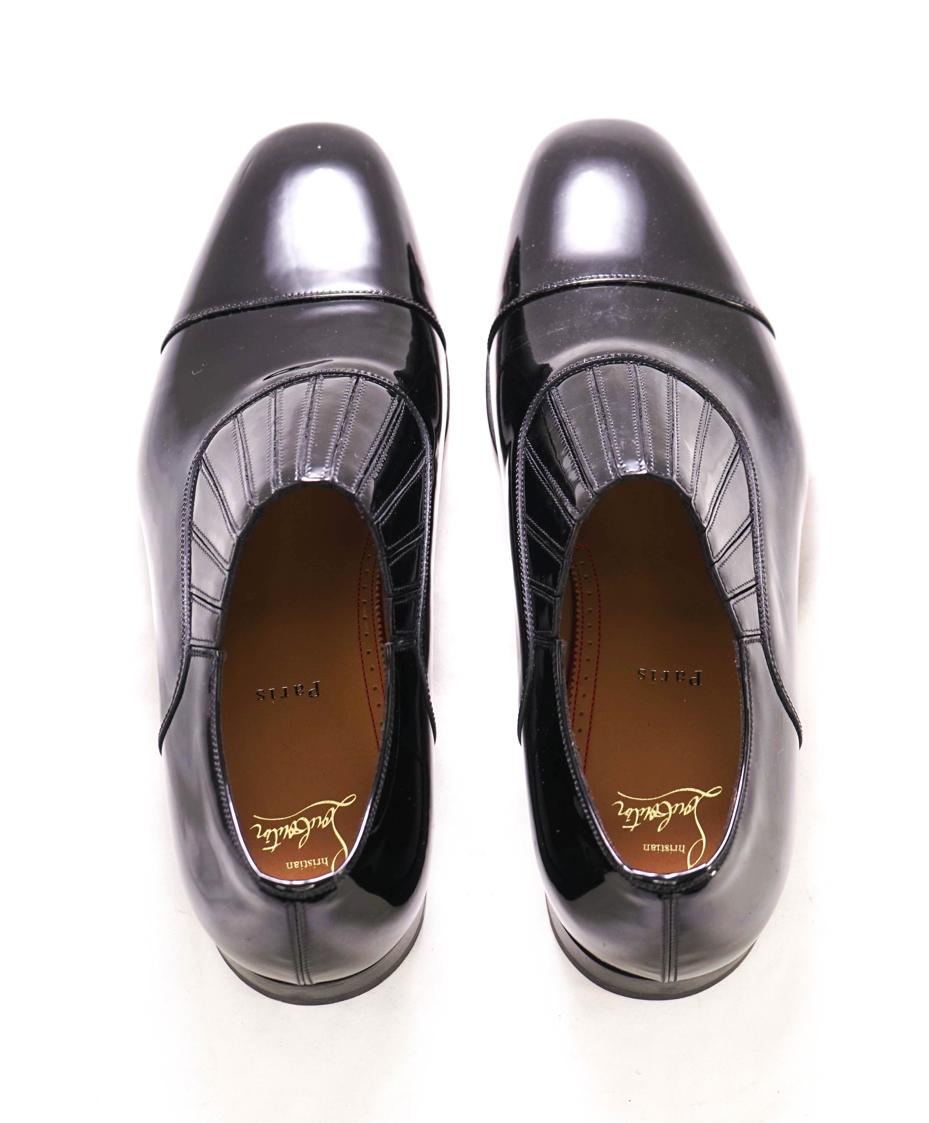 $1,050 CHRISTIAN LOUBOUTIN - *GREG ON* Black Patent Leather Loafers - 10.5 US (43.5 EU)