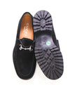 GUCCI - Horse-bit Loafers Black Suede Iconic Style - 9US (8.5 D G Stamped On Shoe)