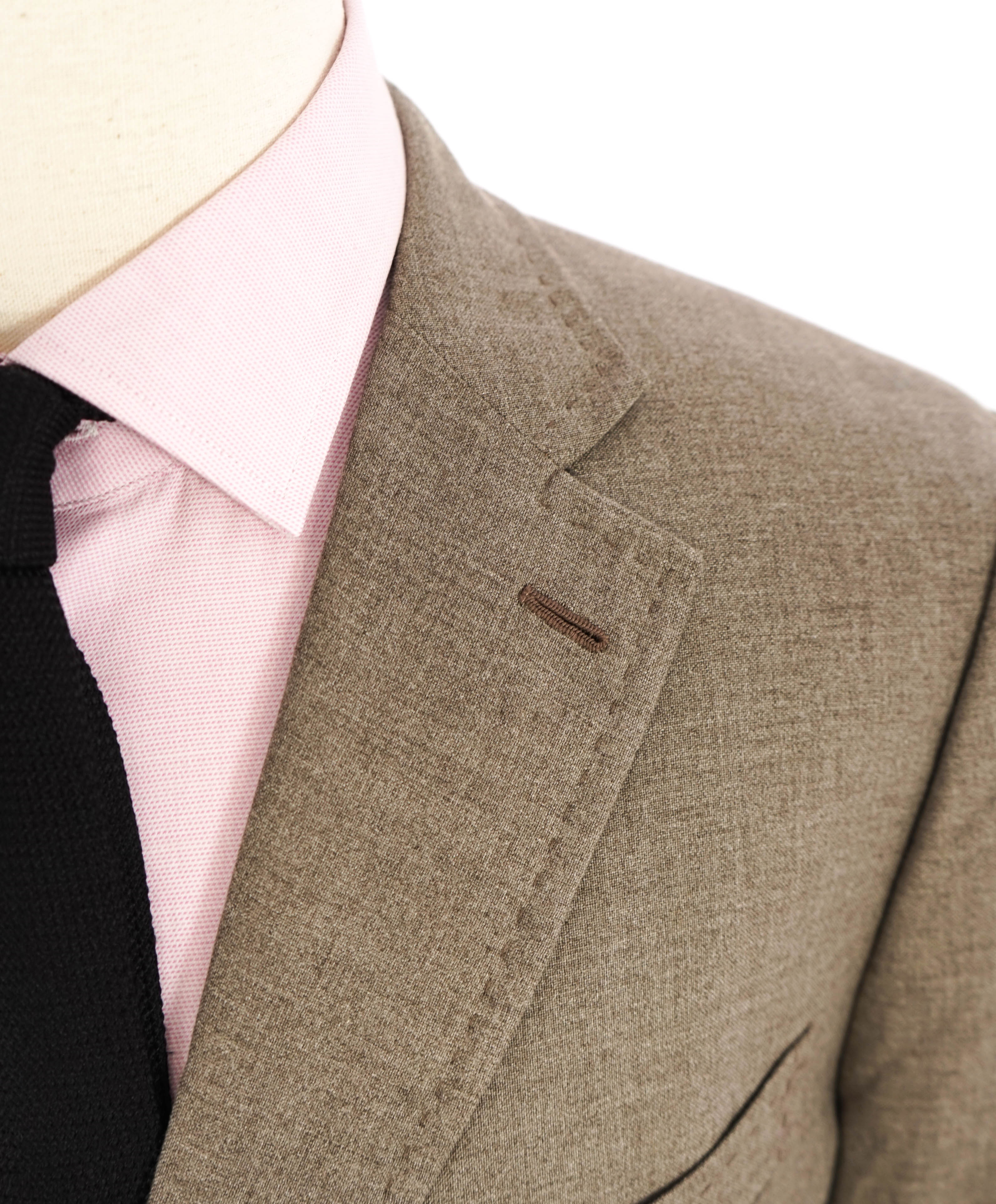 $3,295 ISAIA - "CORTINA" Taupe Patch Pocket Wool/Cotton Blazer - 46R