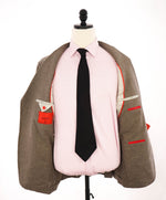 $3,295 ISAIA - "CORTINA" Taupe Patch Pocket Wool/Cotton Blazer - 46R