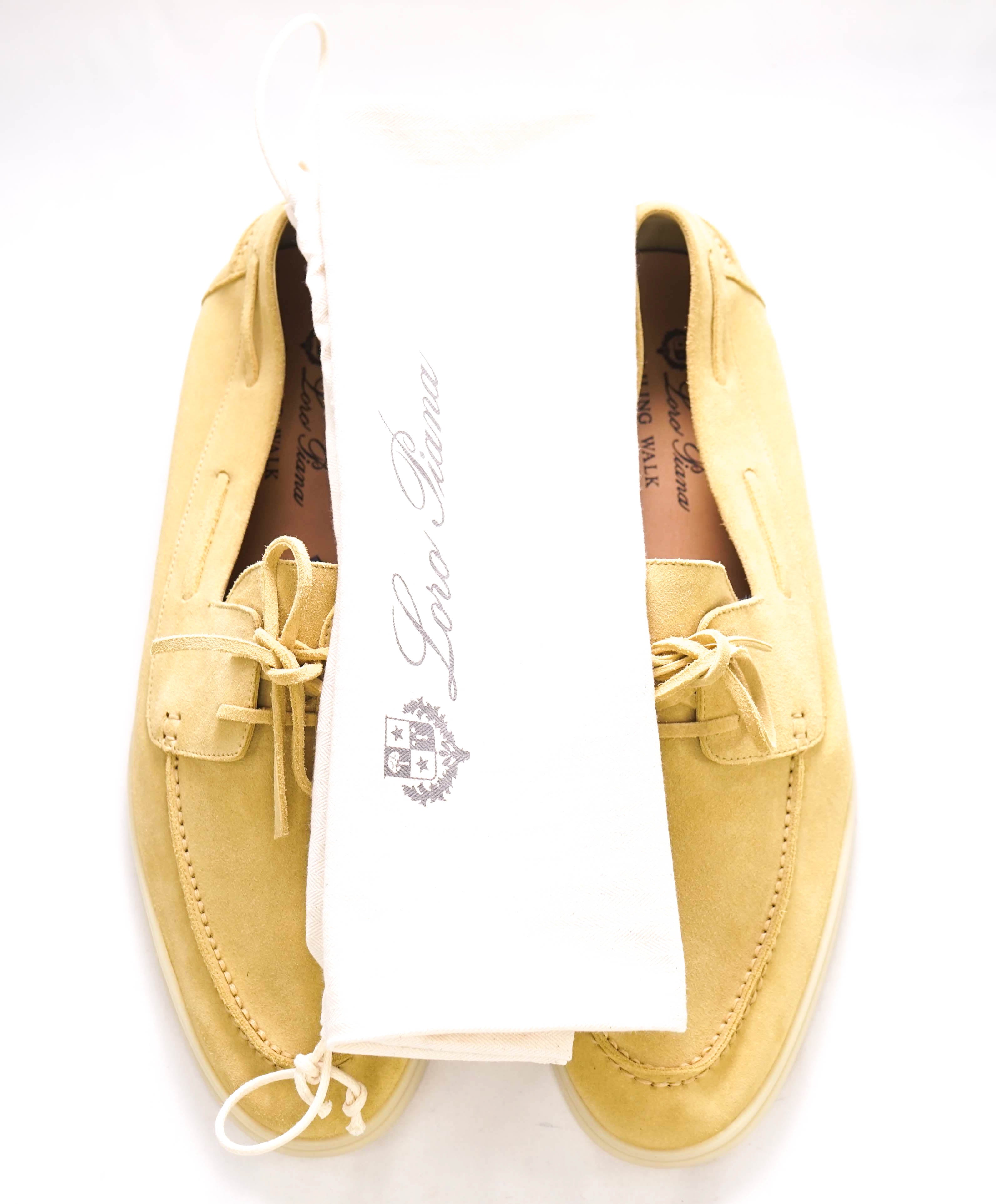 $960 LORO PIANA - "SAILING/SUMMER WALK" Suede Neutral Loafer - 12.5 US (45.5EU)