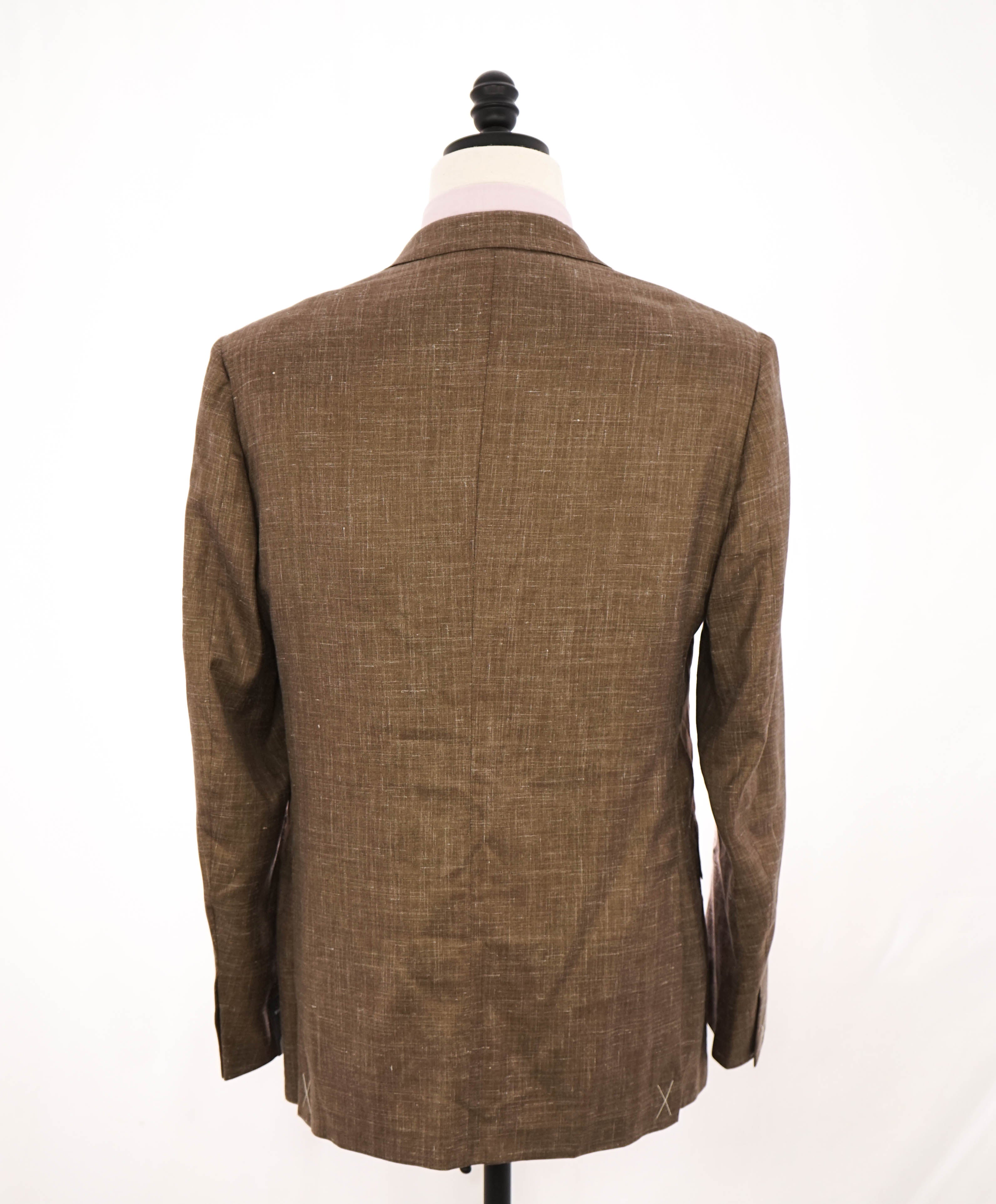 $3,290 ERMENEGILDO ZEGNA- CAHSMERE/Silk/Linen Brown Fleck Blazer- 42R