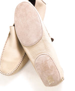 $795 ERMENEGILDO ZEGNA - Neutral Beige Leather/Suede Slipper Loafer - 8 US