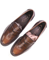TOD’S - “Boston” Brown Patina Logo Embossed Vamp Penny Loafers - 11 US (10 T)