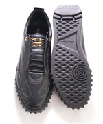 $750 SALVATORE FERRAGAMO - Black Gold Gancini Sneaker - 10 US