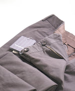 ERMENEGILDO ZEGNA - Charcoal/Brown Cotton/Elastane Chino Flat Front Pants - 34W