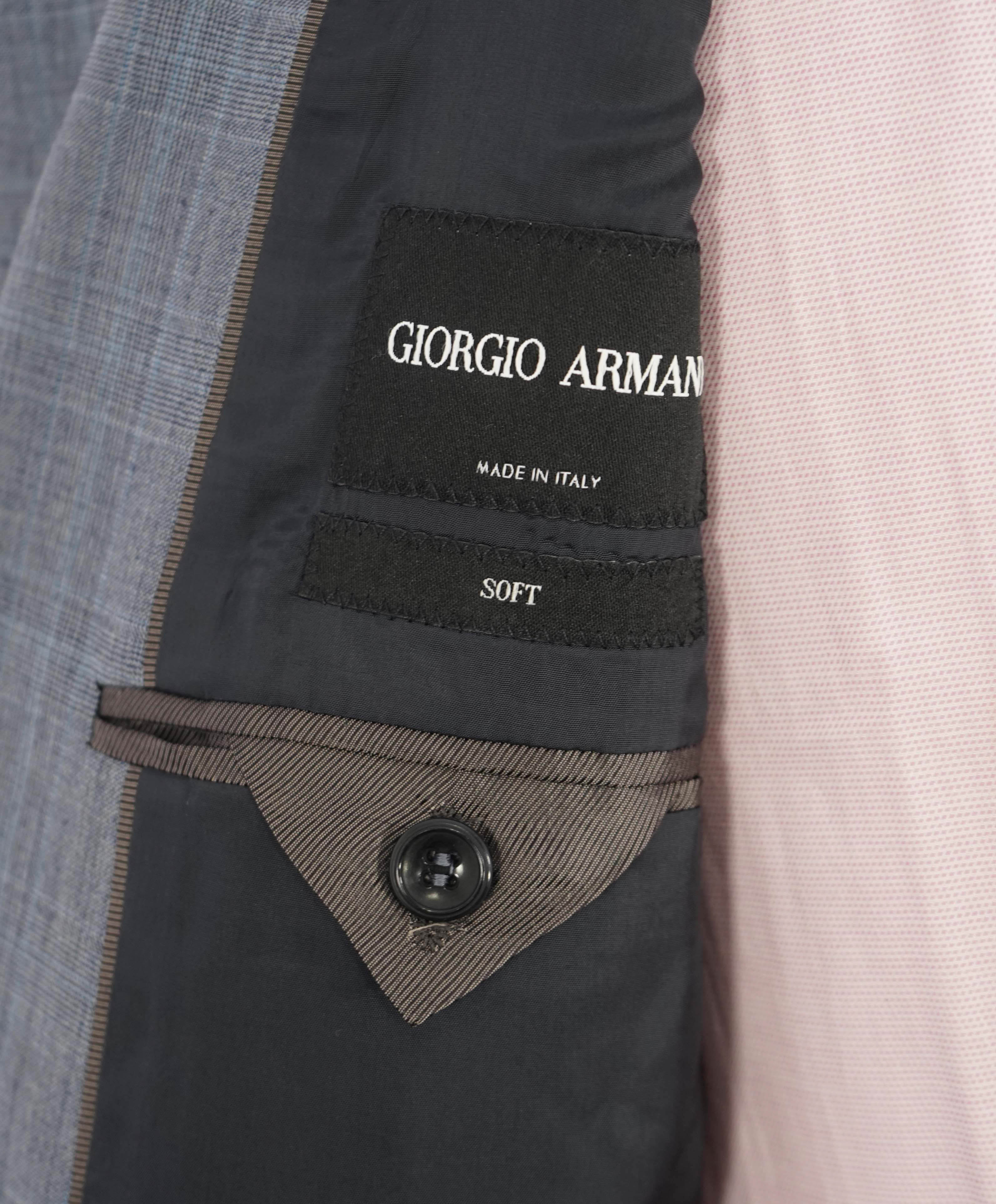 $3,795 GIORGIO ARMANI - "SOFT" Powder Baby Blue Notch Lapel SUPER 150's Suit - 46R