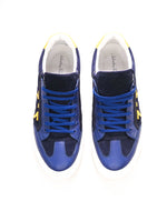 $750 SALVATORE FERRAGAMO - *BORG 5* Blue/Yellow Gancini Sneaker - 9.5 M US