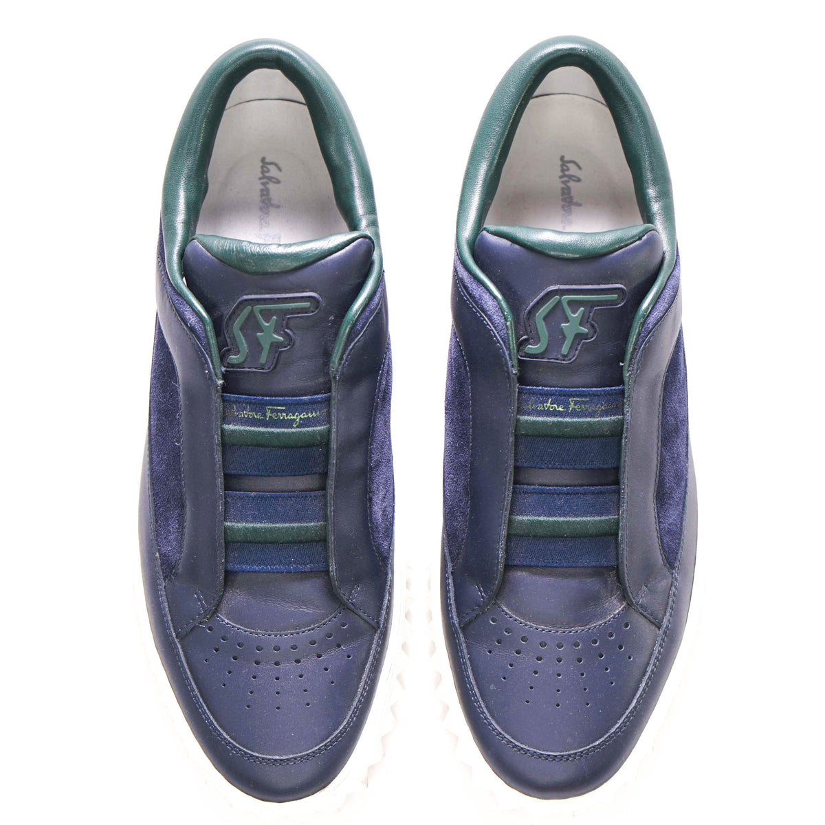 SALVATORE FERRAGAMO SHOES SAUL GANCINI LOGO LOAFERS TEAL SUEDE sz 7.5 EEE Casual loafer with Gancini ornament - Men | Ferragamo main image 4