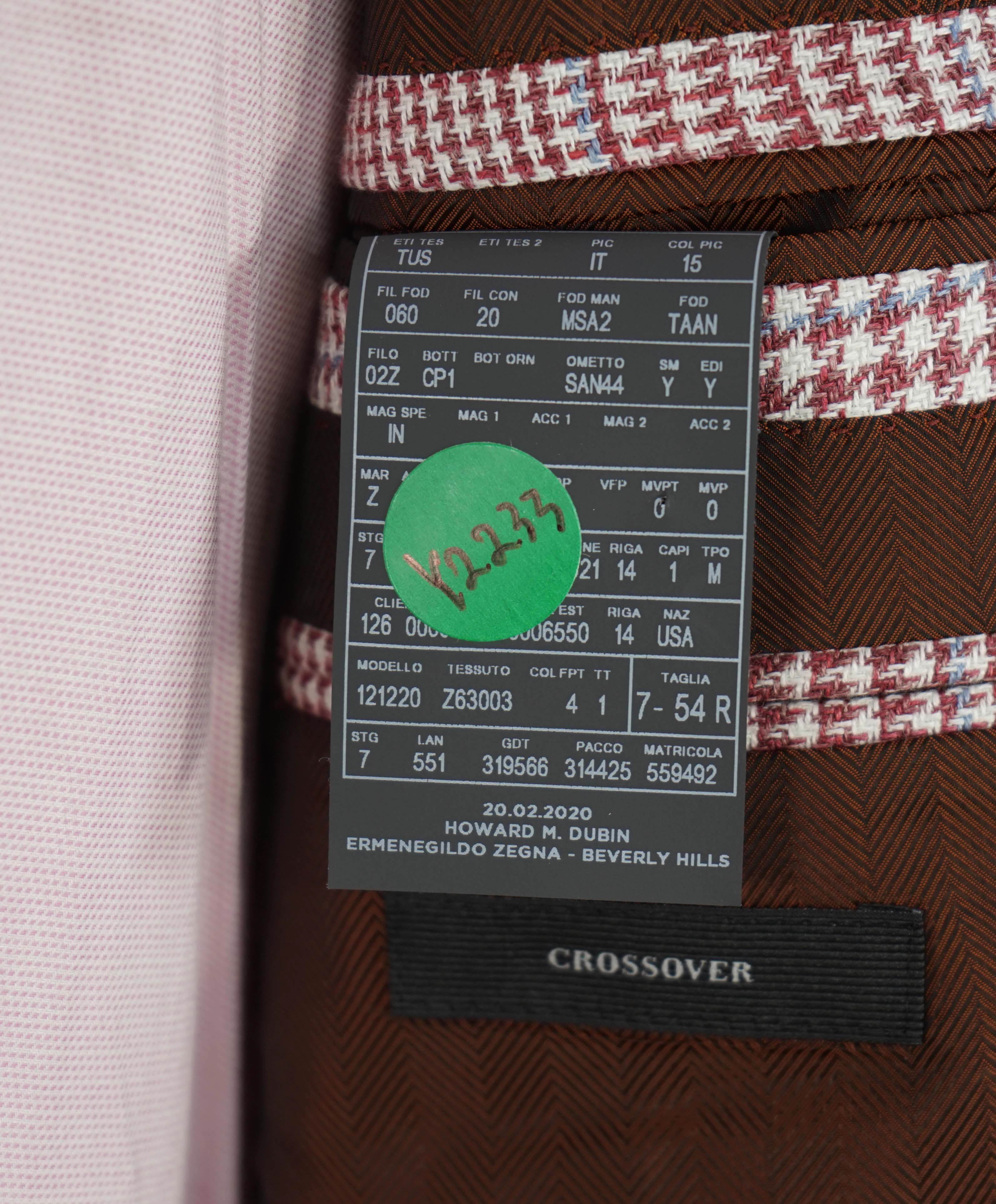 $3,695 ERMENEGILDO ZEGNA - *Crossover* Su Misura MOP Wool/Silk/Linen Blazer - 44R