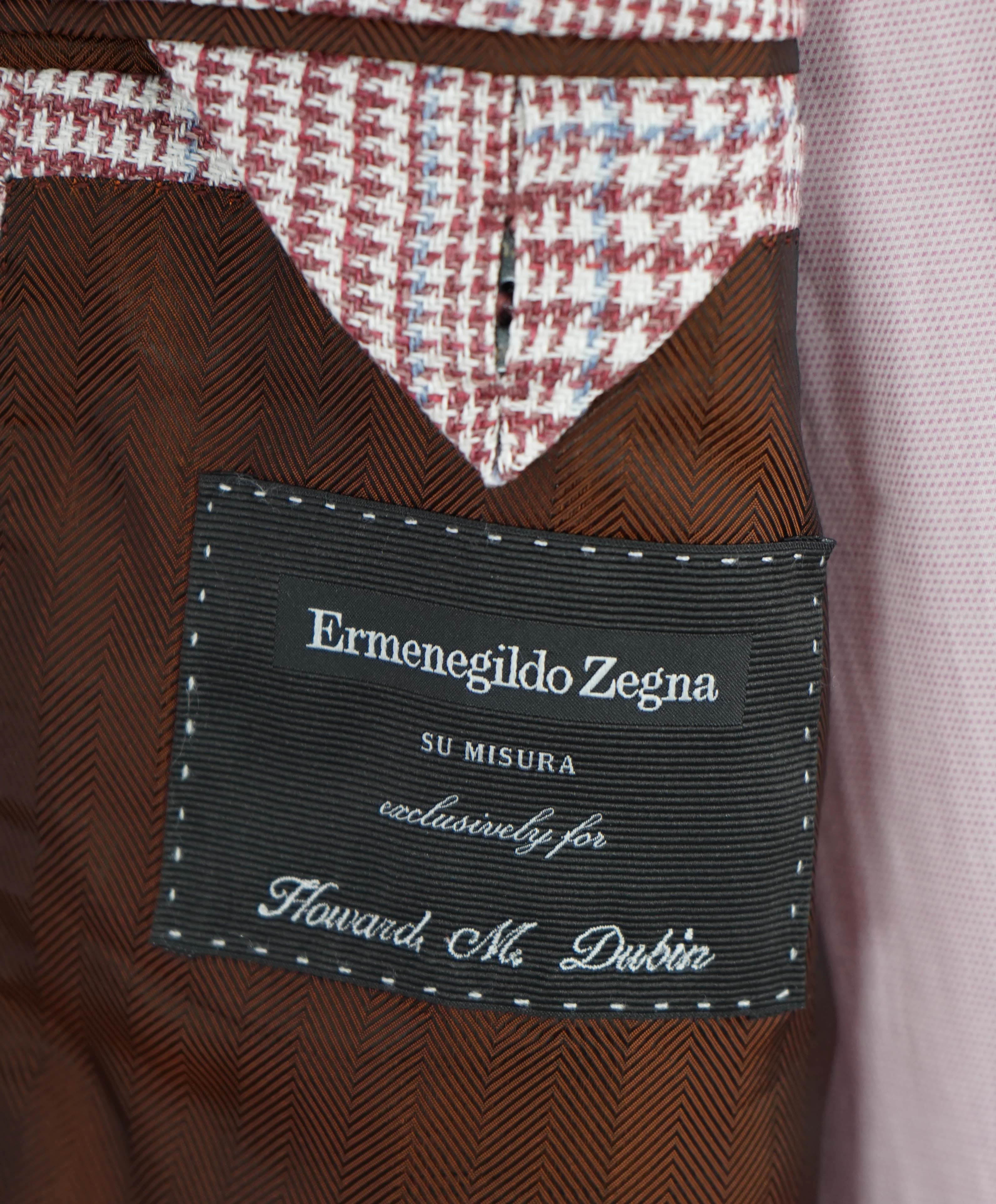 $3,695 ERMENEGILDO ZEGNA - *Crossover* Su Misura MOP Wool/Silk/Linen Blazer - 44R