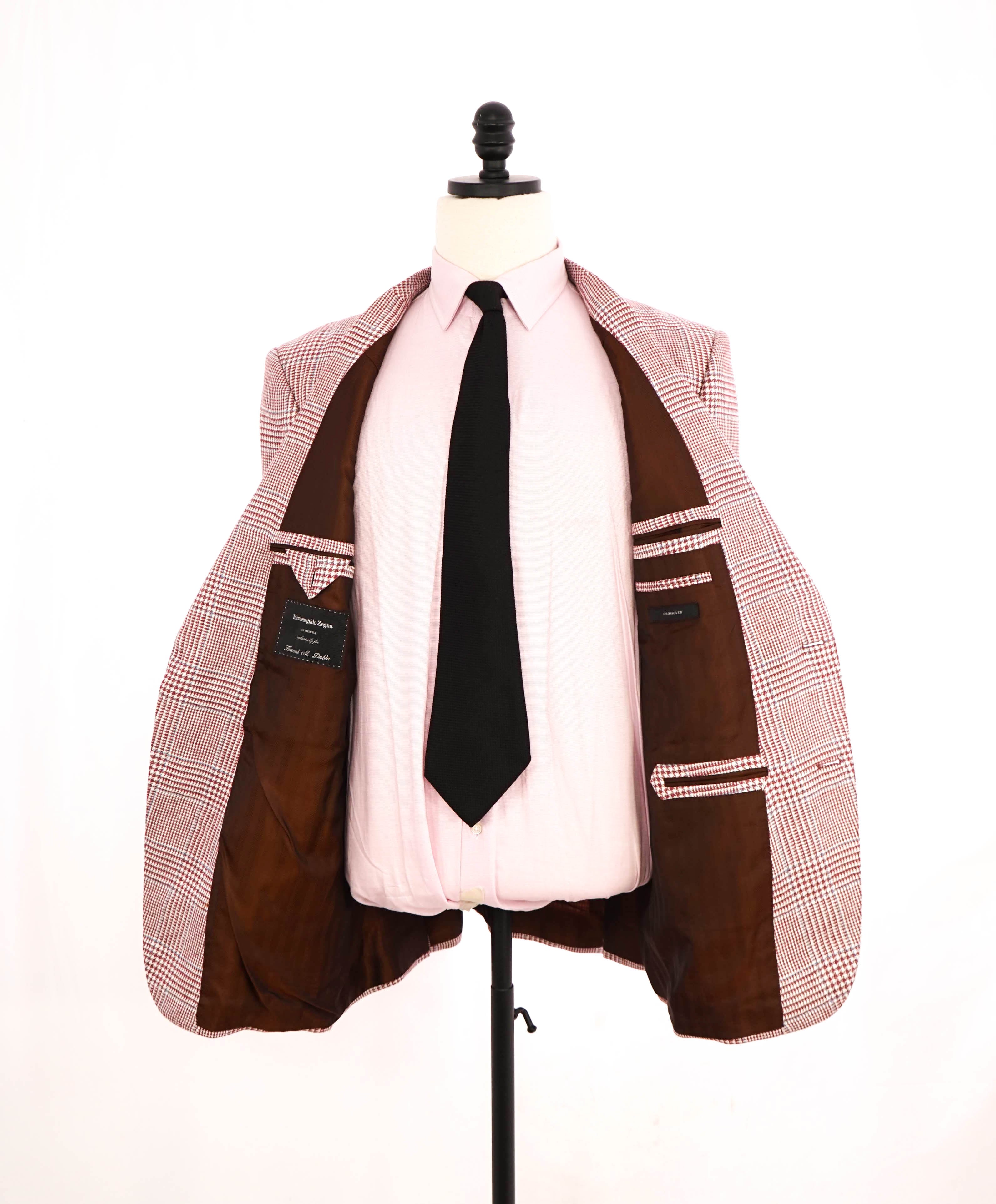 $3,695 ERMENEGILDO ZEGNA - *Crossover* Su Misura MOP Wool/Silk/Linen Blazer - 44R