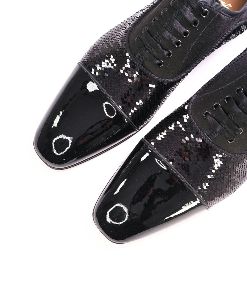 $1,050 CHRISTIAN LOUBOUTIN - *GREGGO ORLATO* Black Oxfords - 13 US (46)