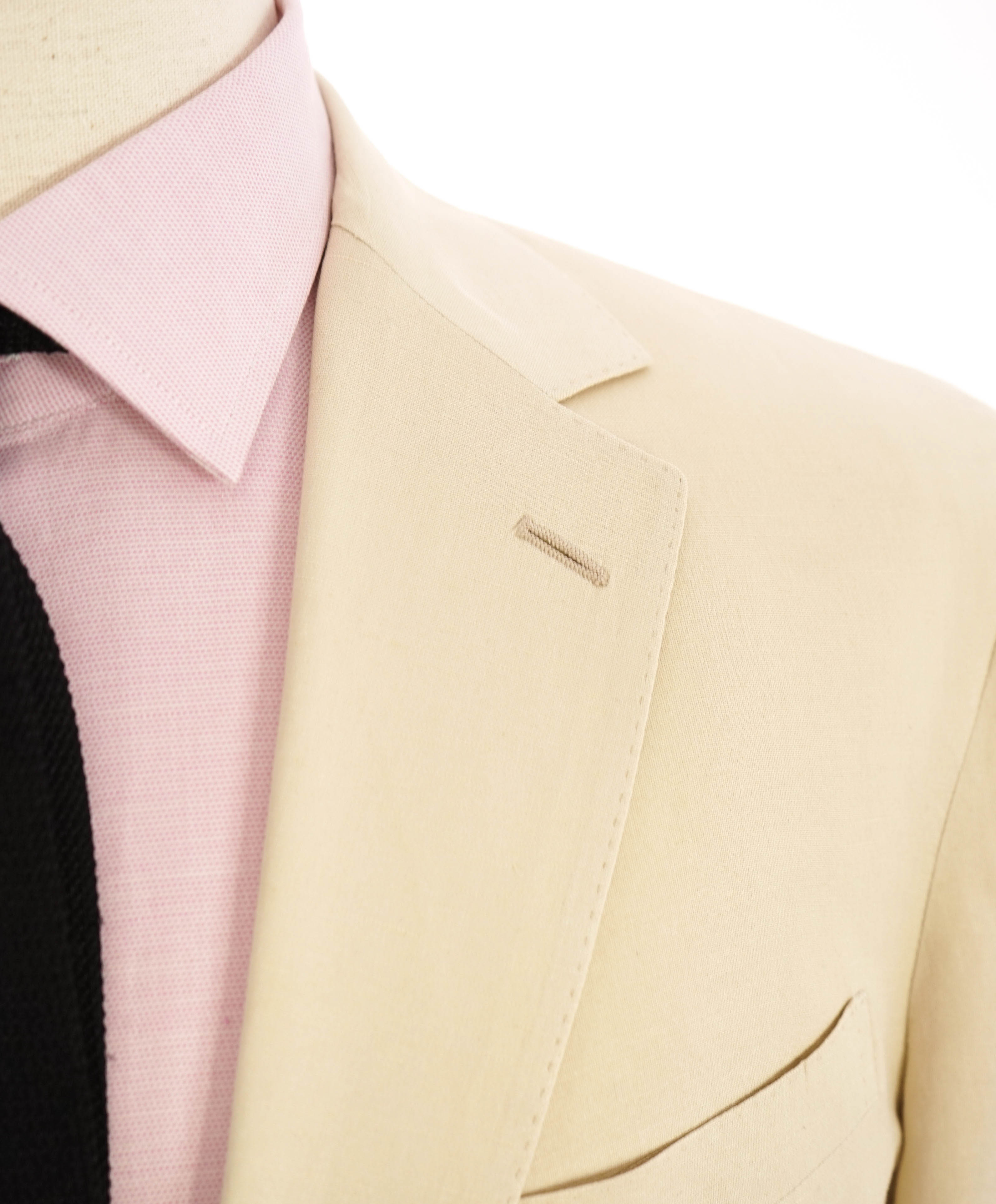 $2,695 RALPH LAUREN PURPLE LABEL - Ivory Linen Blend DAMAGED Blazer - 44R