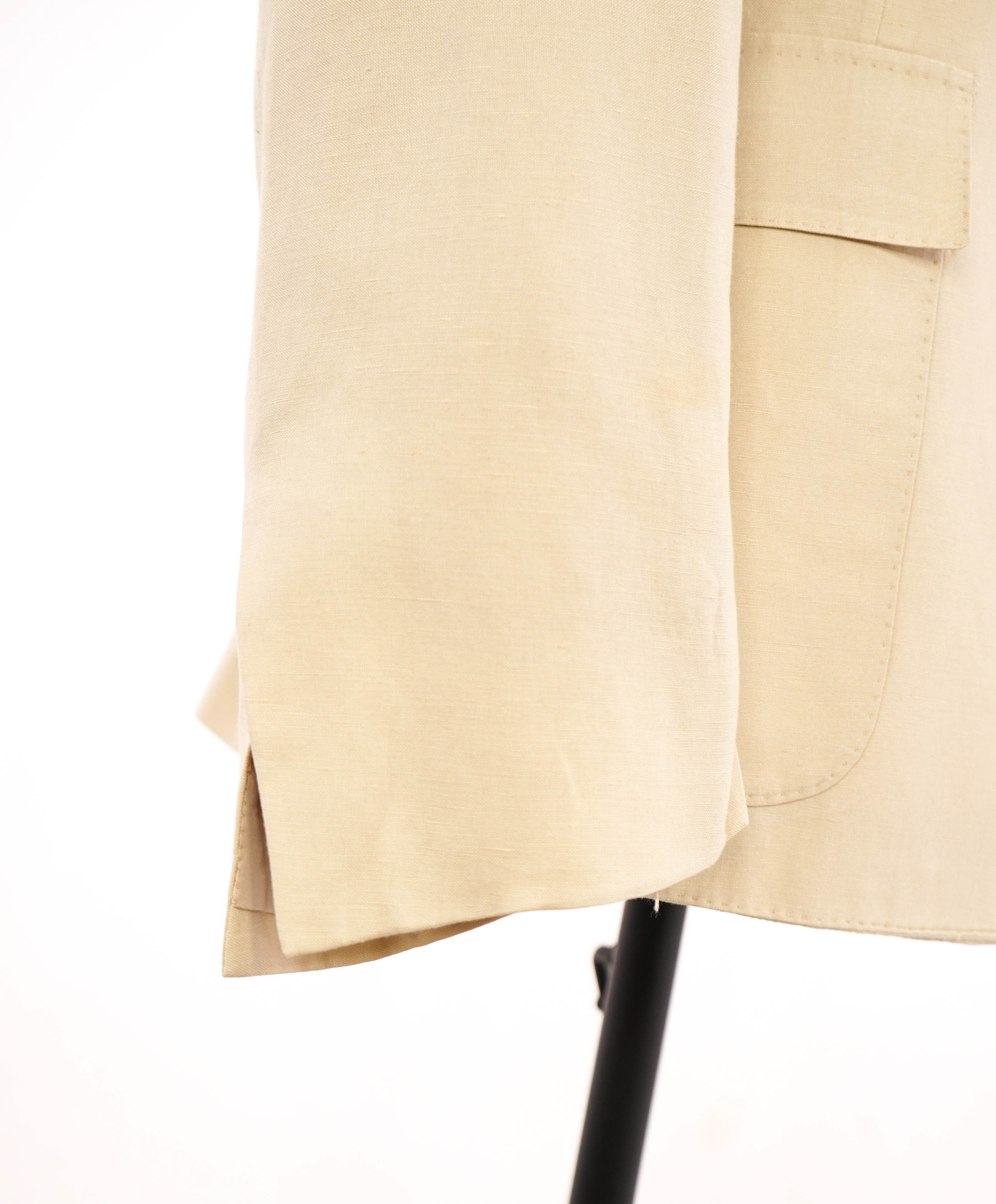 $2,695 RALPH LAUREN PURPLE LABEL - Ivory Linen Blend DAMAGED Blazer - 44R