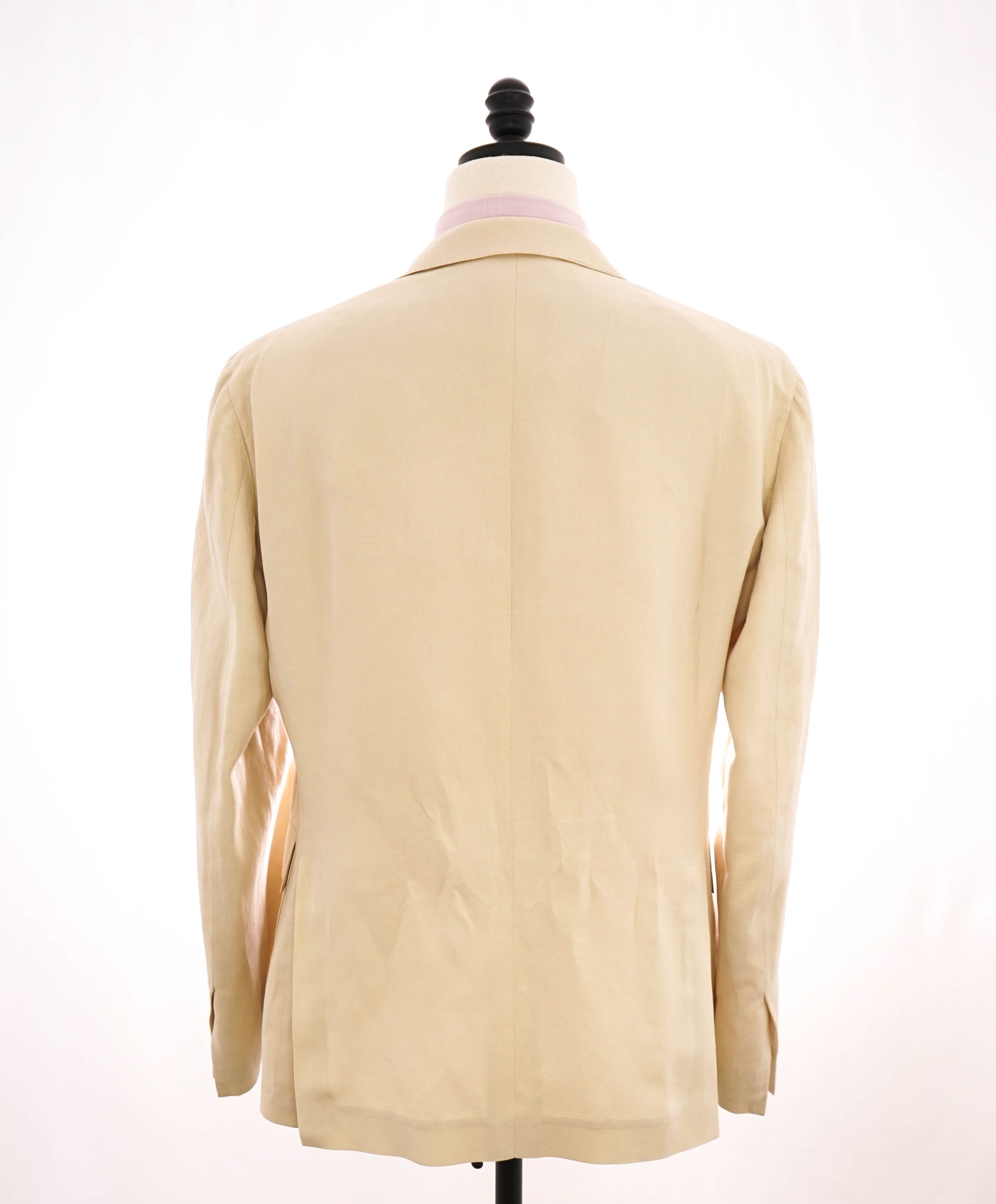$2,695 RALPH LAUREN PURPLE LABEL - Ivory Linen Blend DAMAGED Blazer - 44R