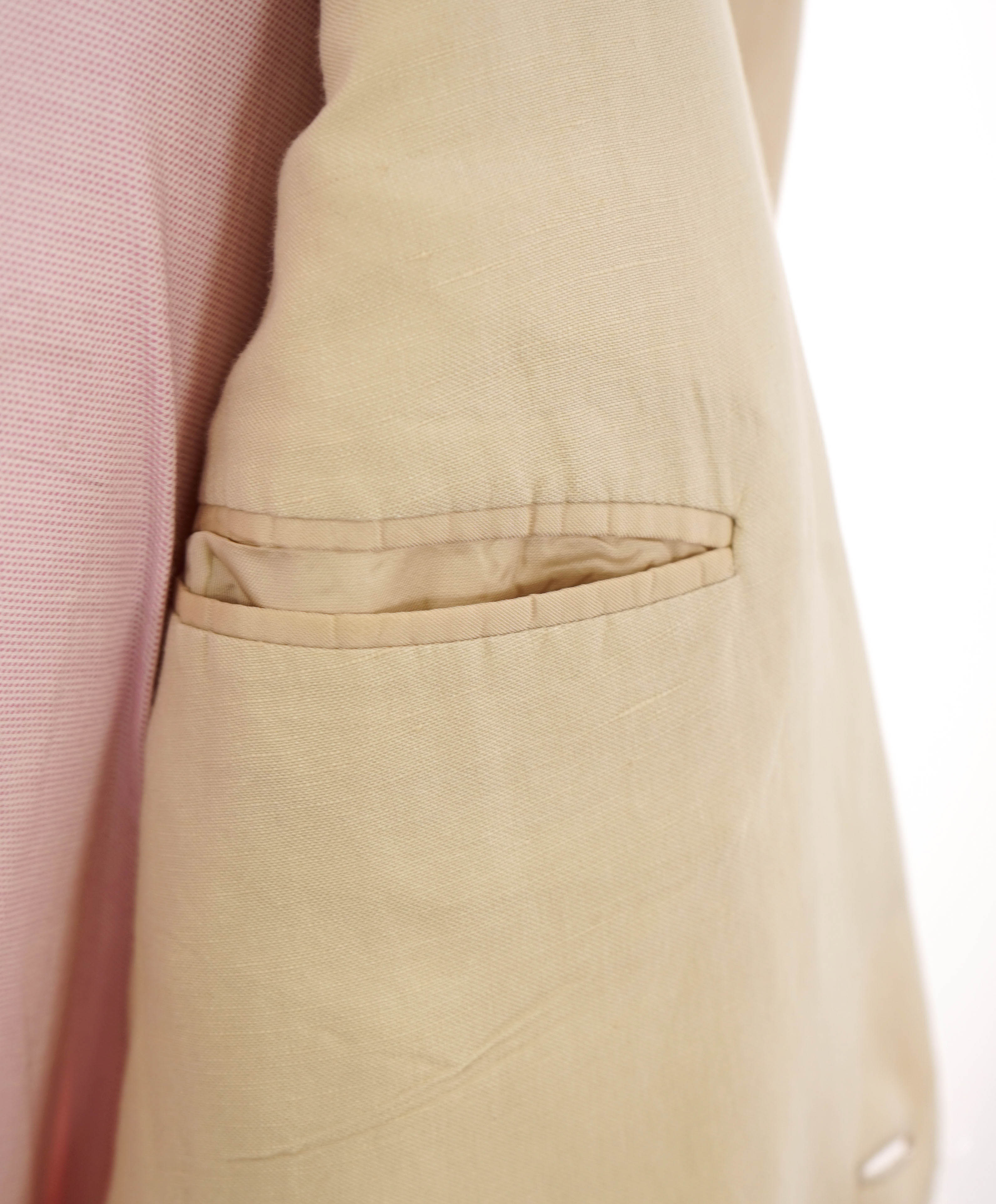 $2,695 RALPH LAUREN PURPLE LABEL - Ivory Linen Blend DAMAGED Blazer - 44R