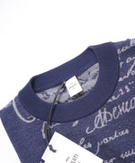 $1,195 BERLUTI PARIS- "SCRITTO" Wool Iconic Pullover Navy Sweater - XS