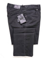 ERMENEGILDO ZEGNA - Black Cotton Leather Logo Tag 5-Pocket Pants- 32W