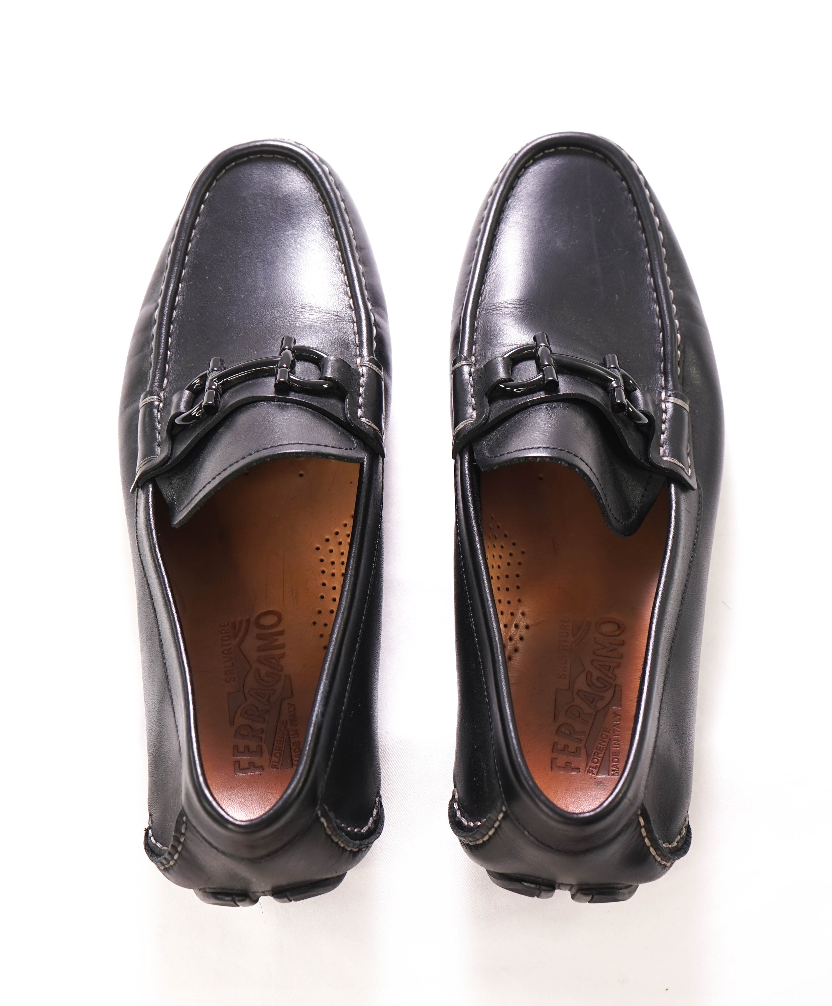 $750 SALVATORE FERRAGAMO - Parigi Black Gancini Bit Loafer - 9 EE US