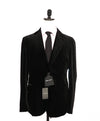 $2,995 GIORGIO ARMANI - Velvet Black Tonal Geometric Textured Blazer - 42R