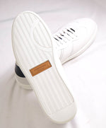 $750 SALVATORE FERRAGAMO - *ACHILLE 1* White/Navy Gancini Sneaker - 10 M US