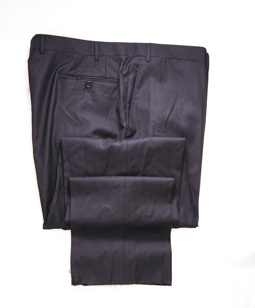 $525 CANALI - *CLOSET STAPLE* Black Flat Front Wool Dress Pants - 44W