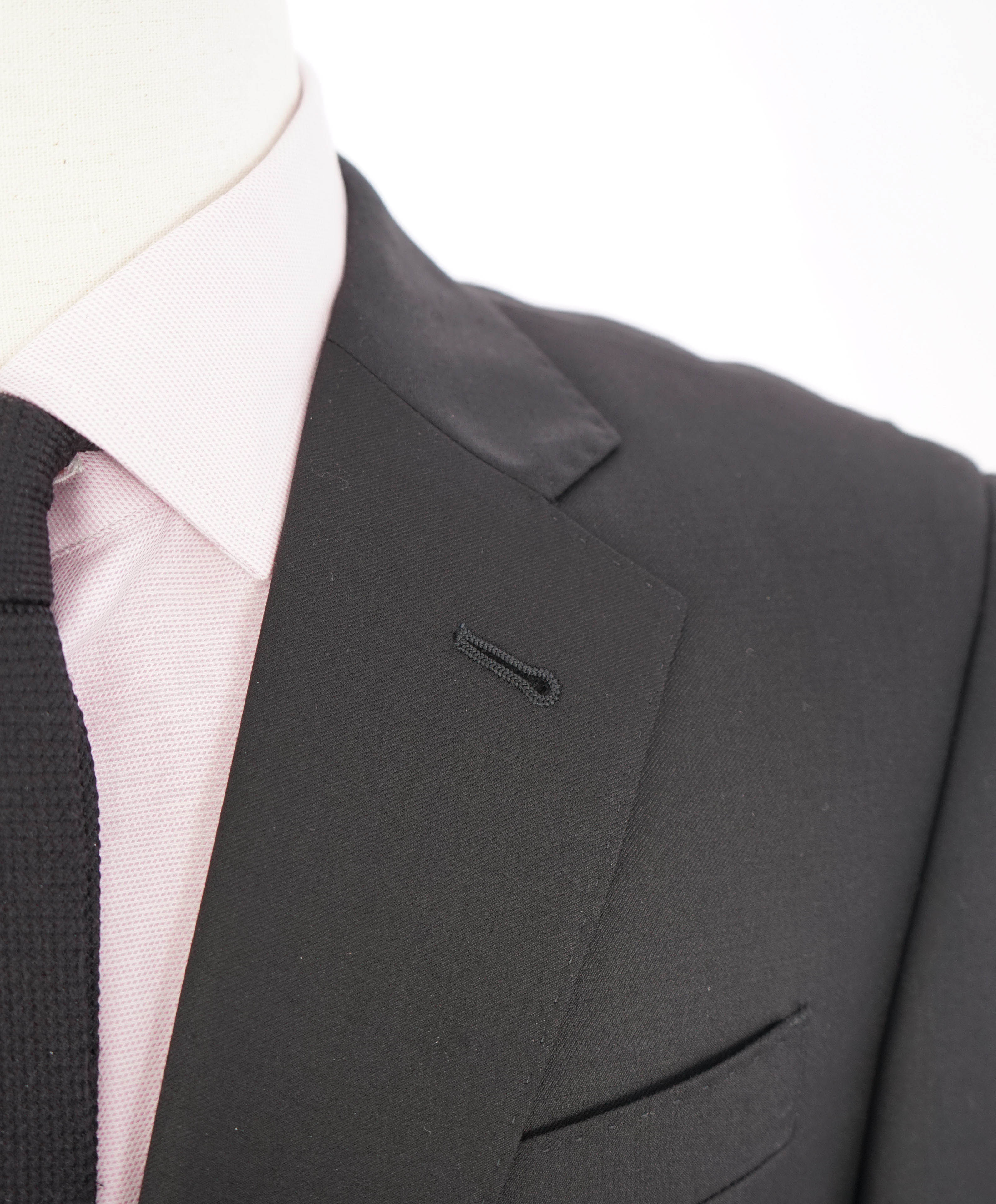 ARMANI COLLEZIONI -  "G Line" Modern Black Notch Lapel Suit - 40R
