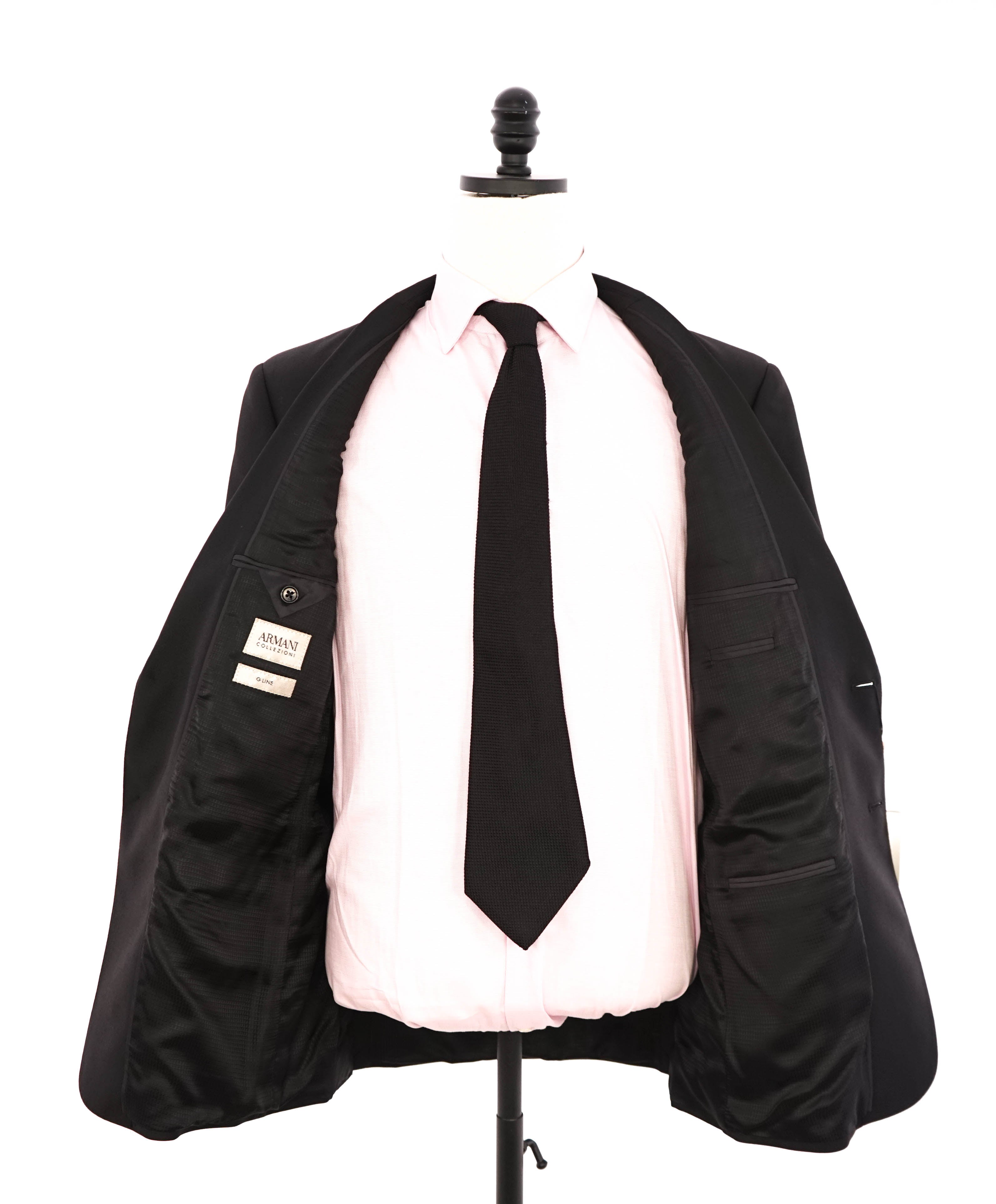 ARMANI COLLEZIONI -  "G Line" Modern Black Notch Lapel Suit - 40R