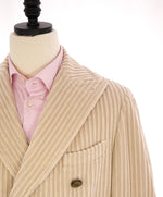 $2,000 ELEVENTY - Cotton Beige Double Breasted Corduroy Coat - 40 US