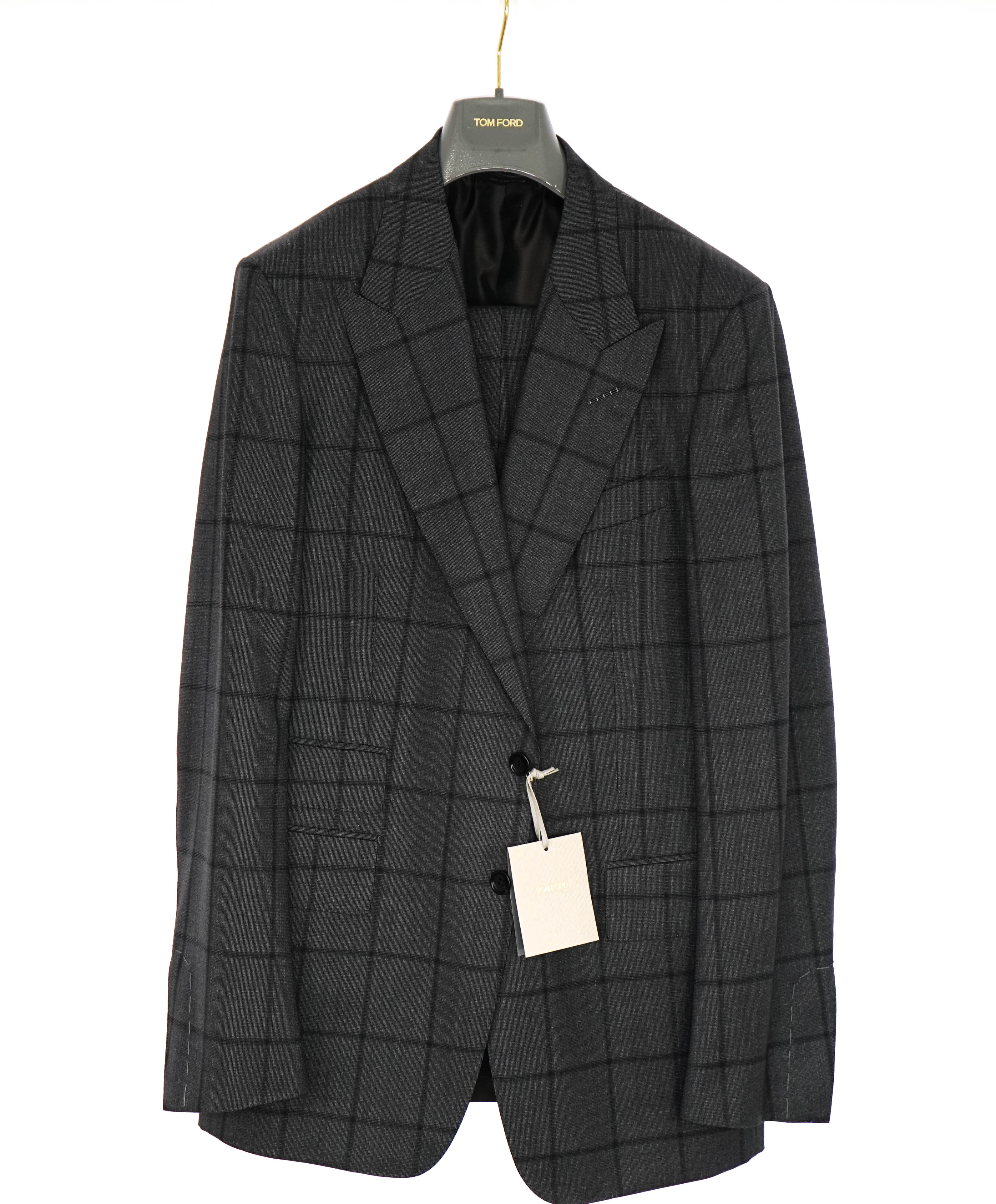 $5,970 TOM FORD - 2-Piece "SHELTON" Gray PEAK LAPEL Side Tab Suit - 42L (52EU)