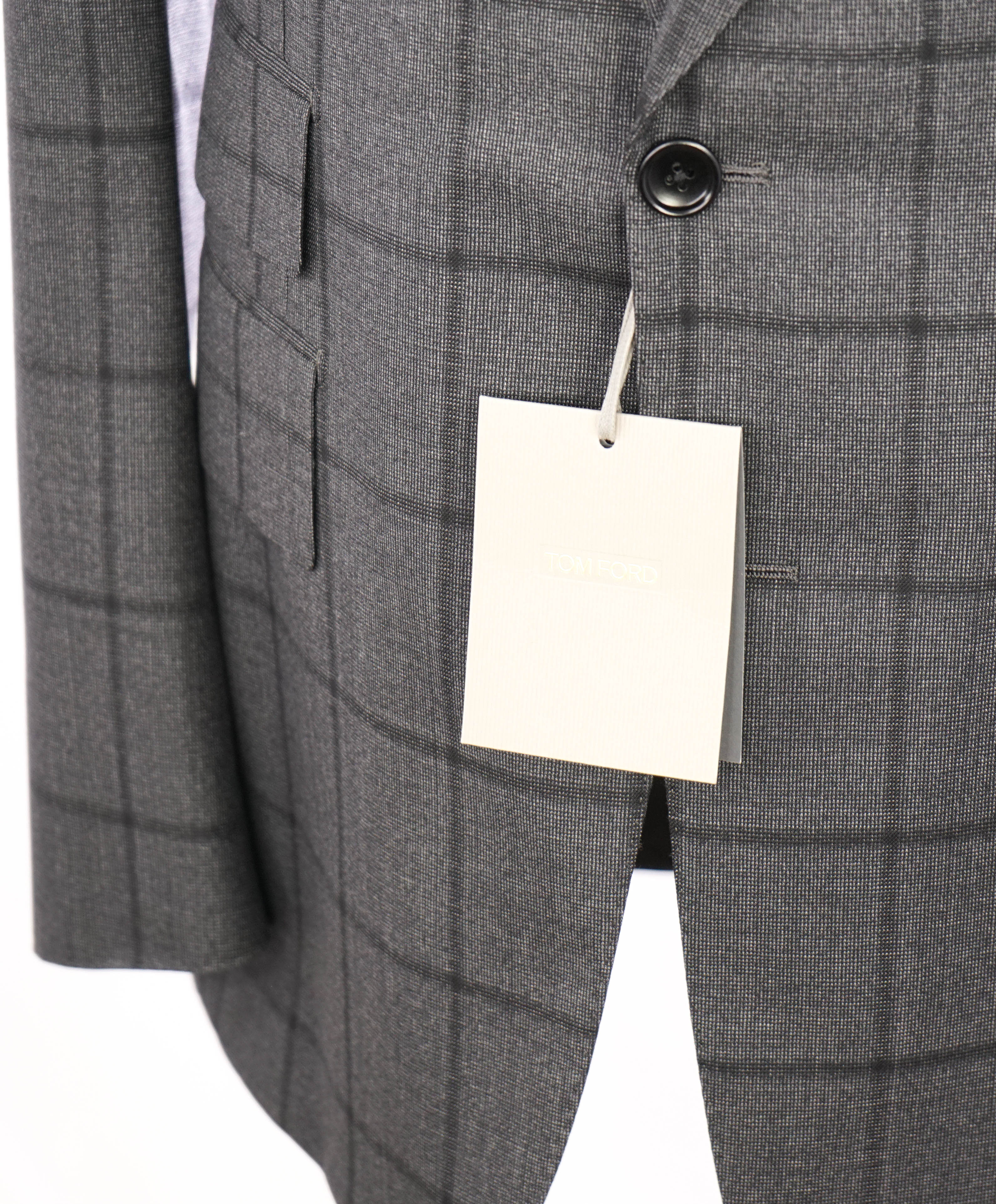 $5,970 TOM FORD - 2-Piece "SHELTON" Gray PEAK LAPEL Side Tab Suit - 42L (52EU)