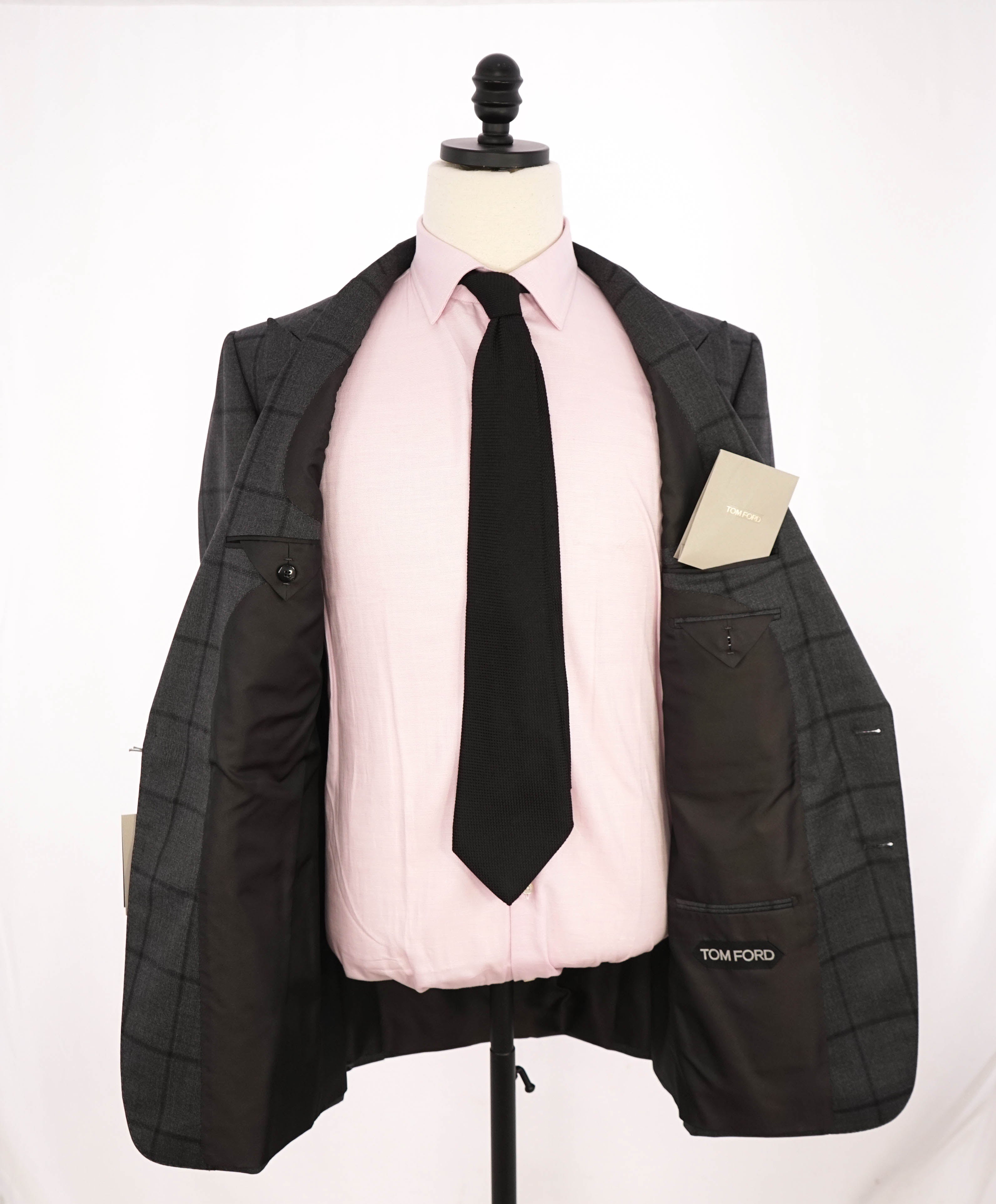 $5,970 TOM FORD - 2-Piece "SHELTON" Gray PEAK LAPEL Side Tab Suit - 42L (52EU)