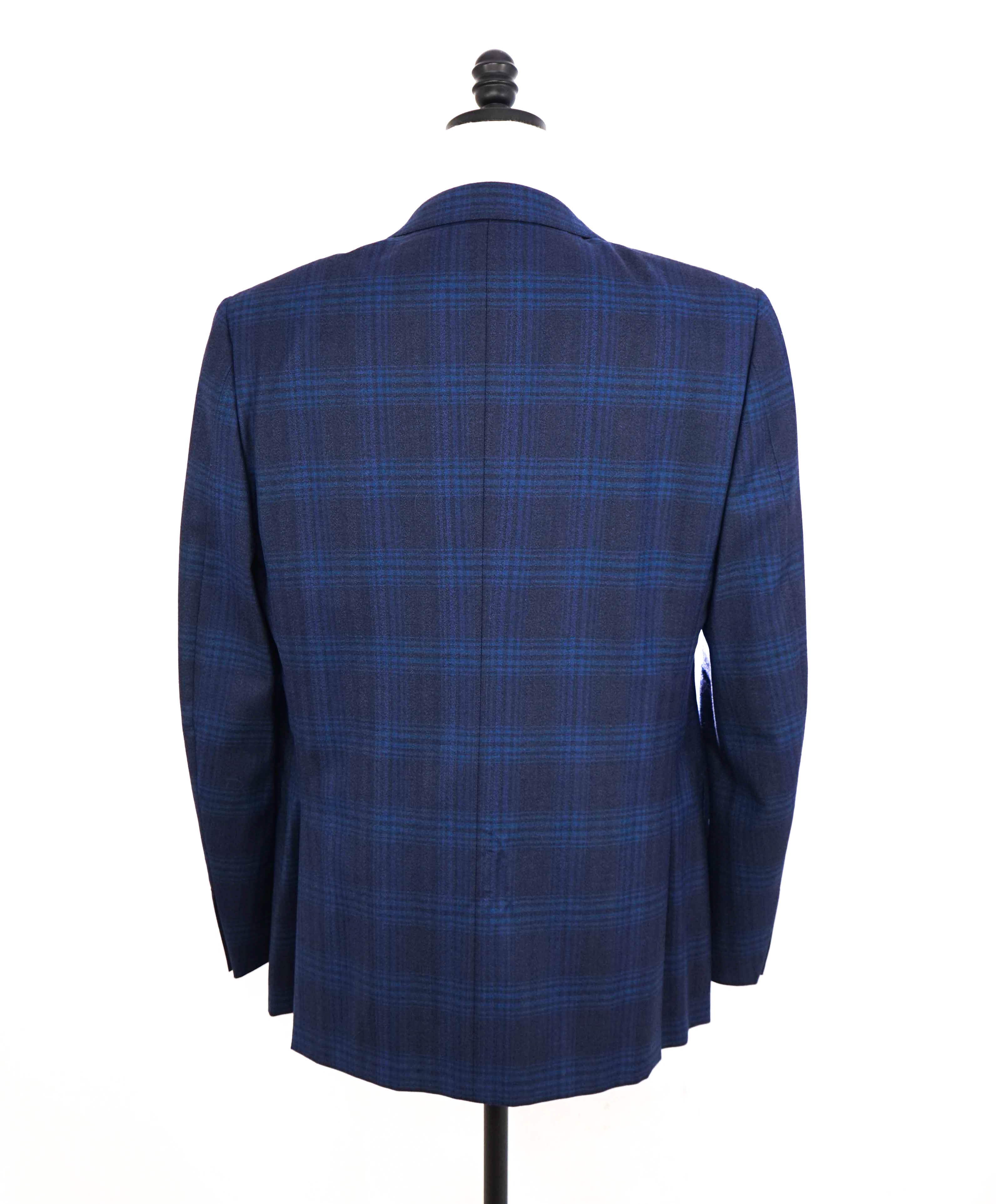 $3,250 ERMENEGILDO ZEGNA - Blue Plaid Check "MILA" Italy Wool Blazer - 42L