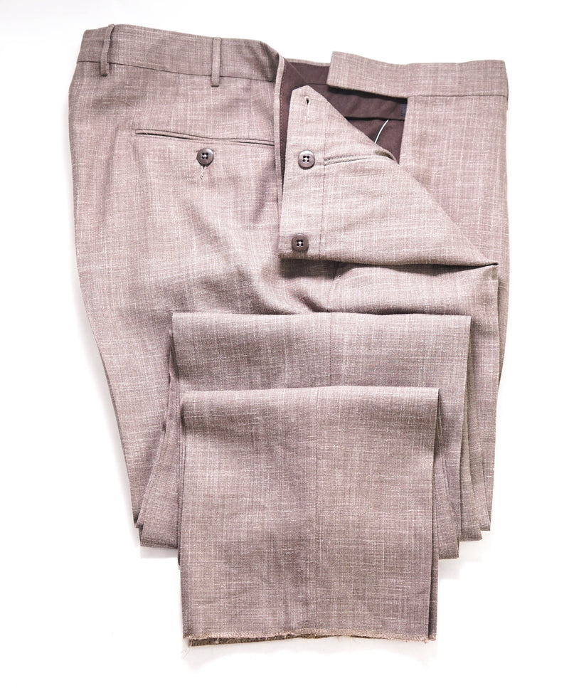 $750 ERMENEGILDO ZEGNA - "TROFEO SUMMER" Silk/Wool/Linen Dress Pants- 37W (54EU)