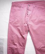 ISAIA - Pastel Pink LEATHER LOGO PATCH 5-Pocket Jeans Pants - 32W