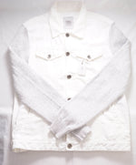 $795 ELEVENTY - *DENIM* White Cotton/Linen Metal Button Jacket - (M)