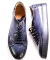 $1,295 SANTONI -  Navy/Blue Hand Patina Full Leather Sneaker - 12 (11 IT)