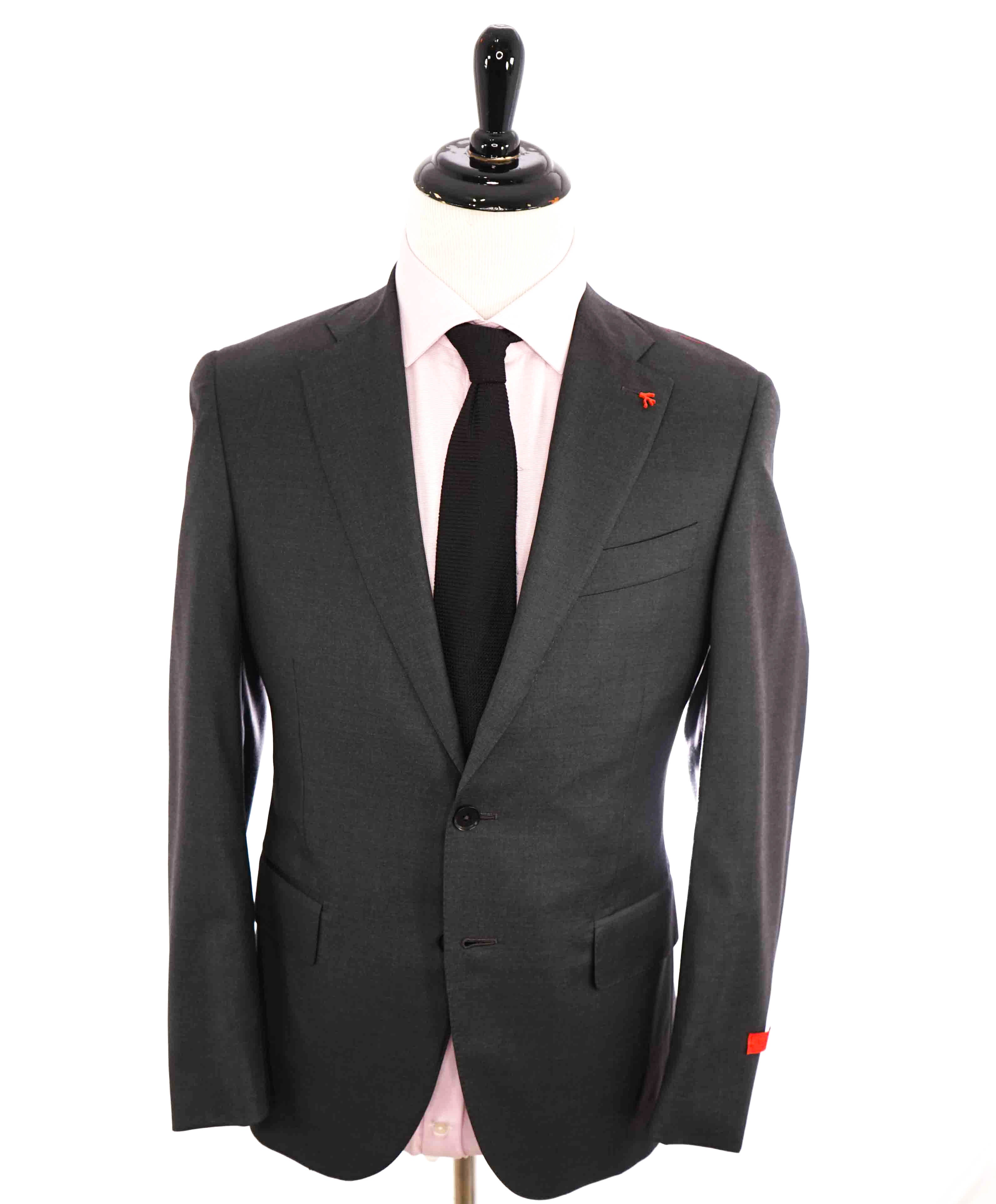 $3,750 ISAIA - Gray "AQUASPIDER" *CLOSET STAPLE* Coral Pin Suit - 42L