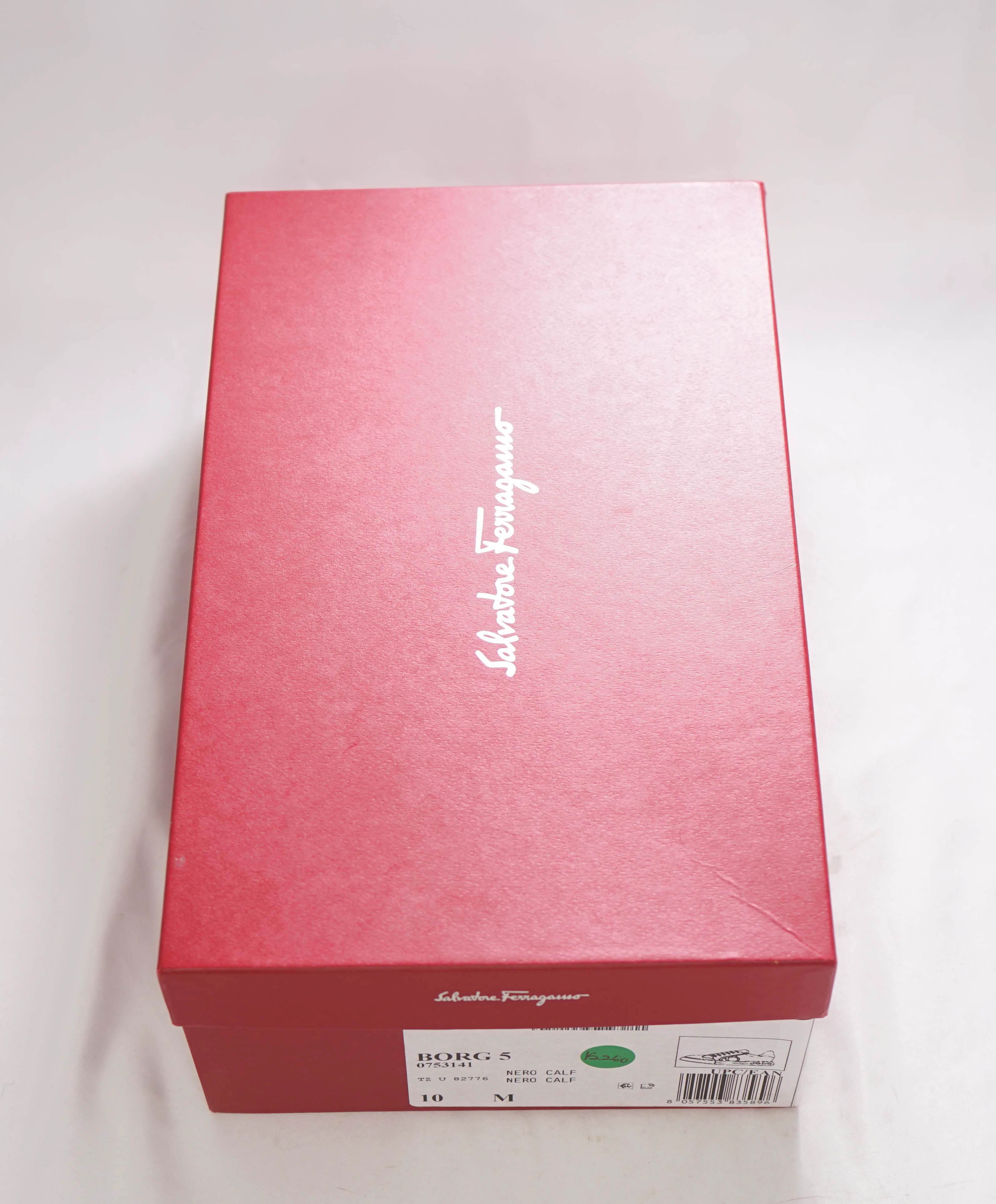 $795 SALVATORE FERRAGAMO - *BORG 5* Black Gancini Sneaker - 10 M US