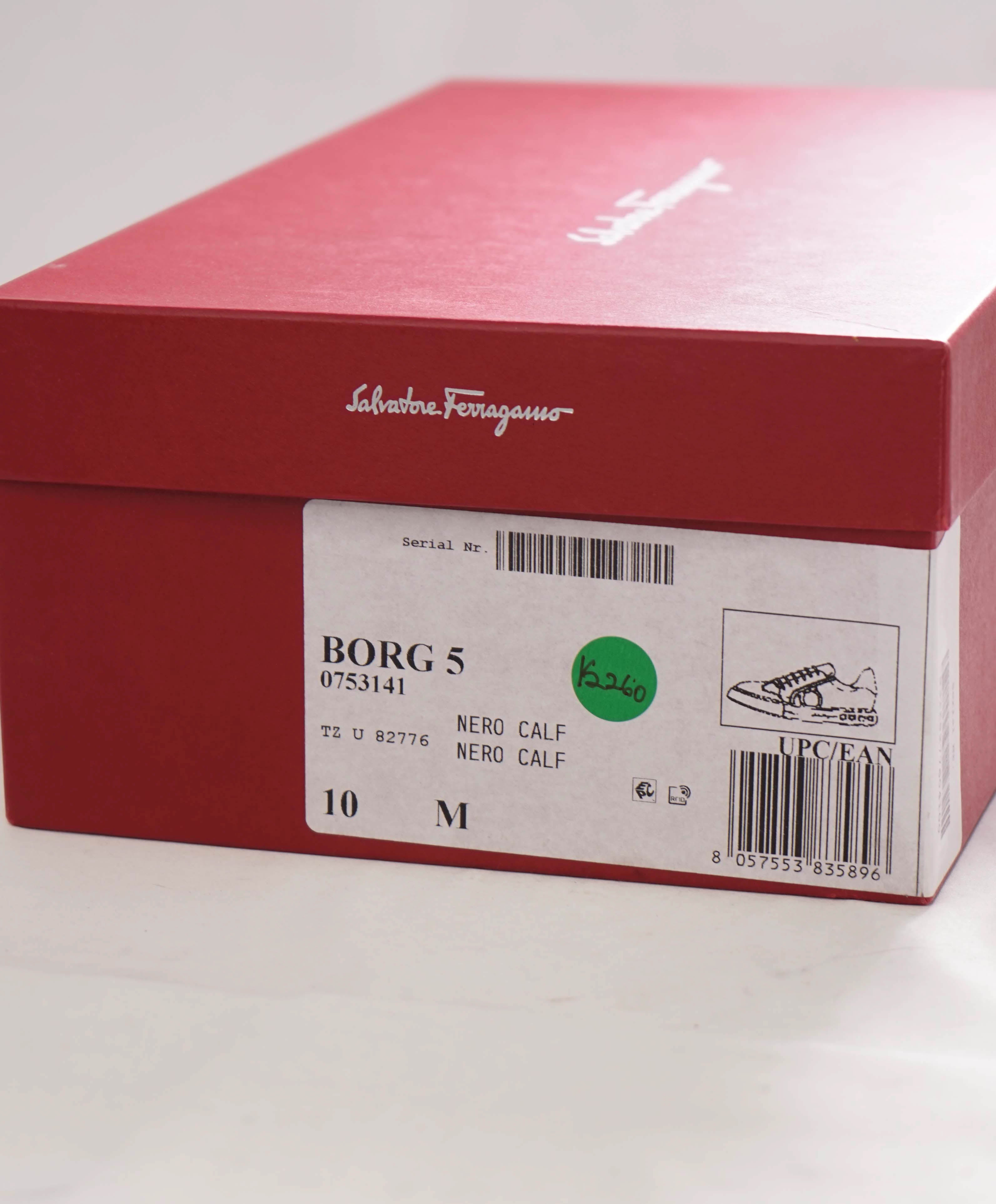 $795 SALVATORE FERRAGAMO - *BORG 5* Black Gancini Sneaker - 10 M US