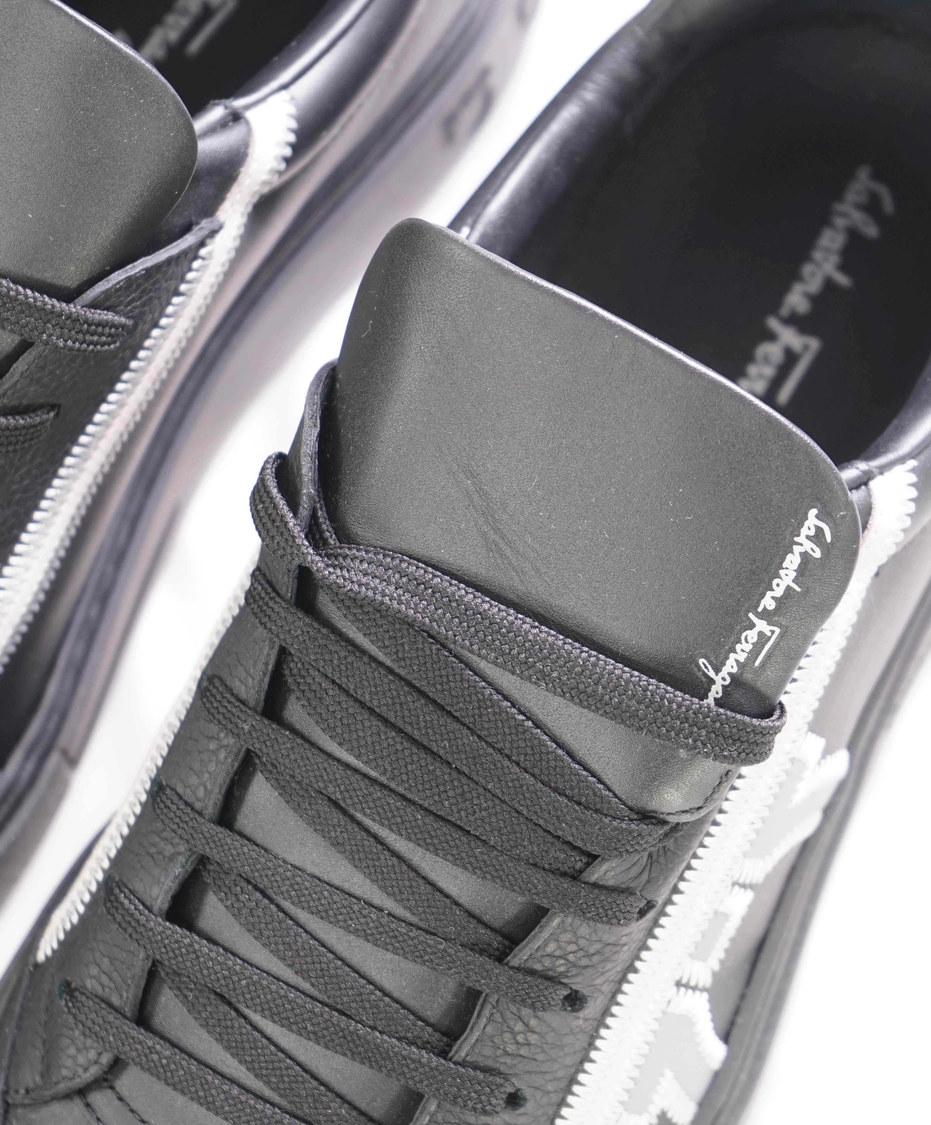 $795 SALVATORE FERRAGAMO - *BORG 5* Black Gancini Sneaker - 10 M US