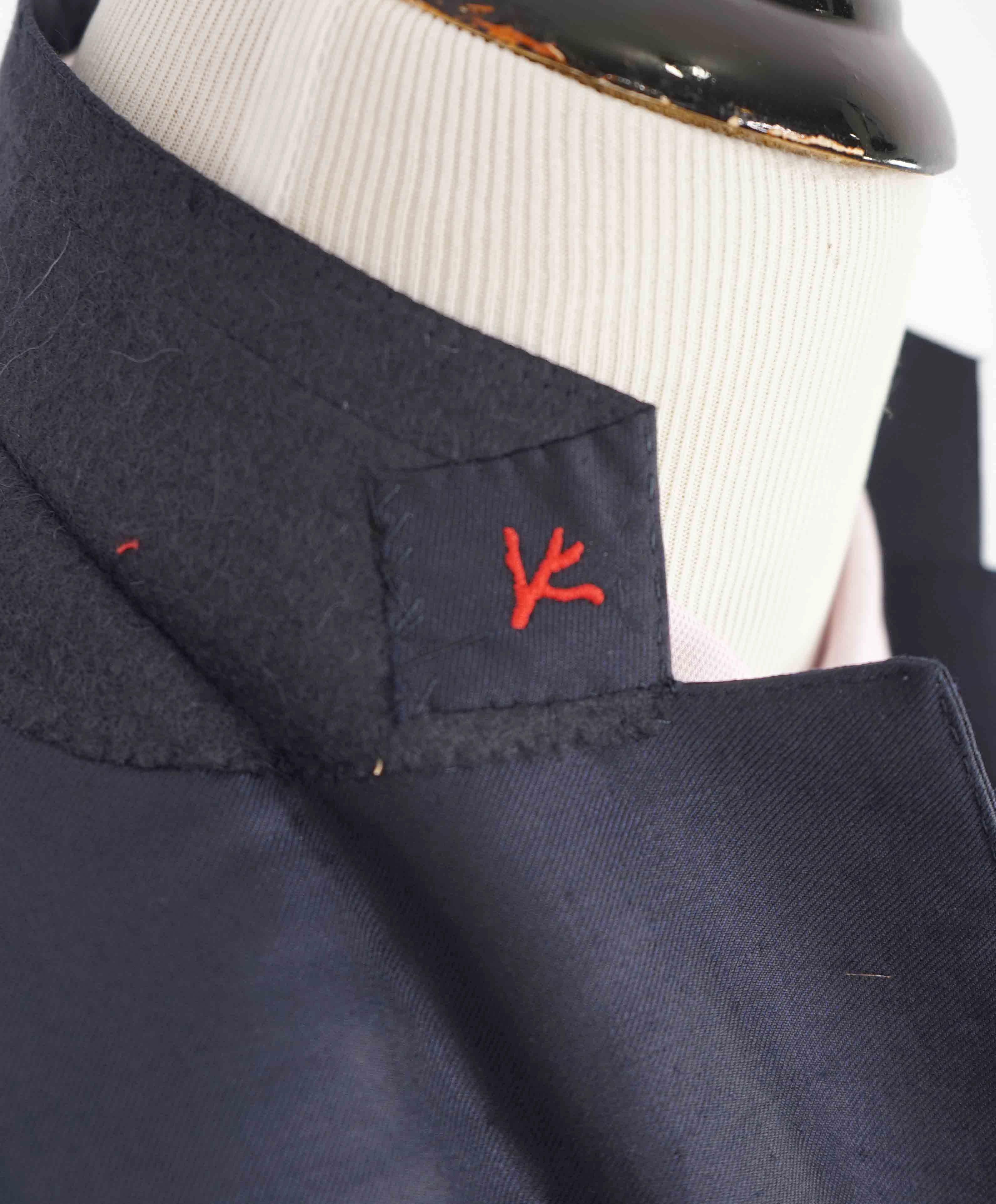 $3,750 ISAIA - Navy Blue "AQUASPIDER" *CLOSET STAPLE* Coral Pin Suit - 42R