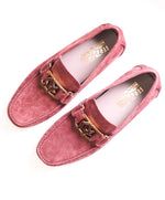 SALVATORE FERRAGAMO - "SF" Pastel Pink Summer Suede Leather Loafer- 8.5 D US