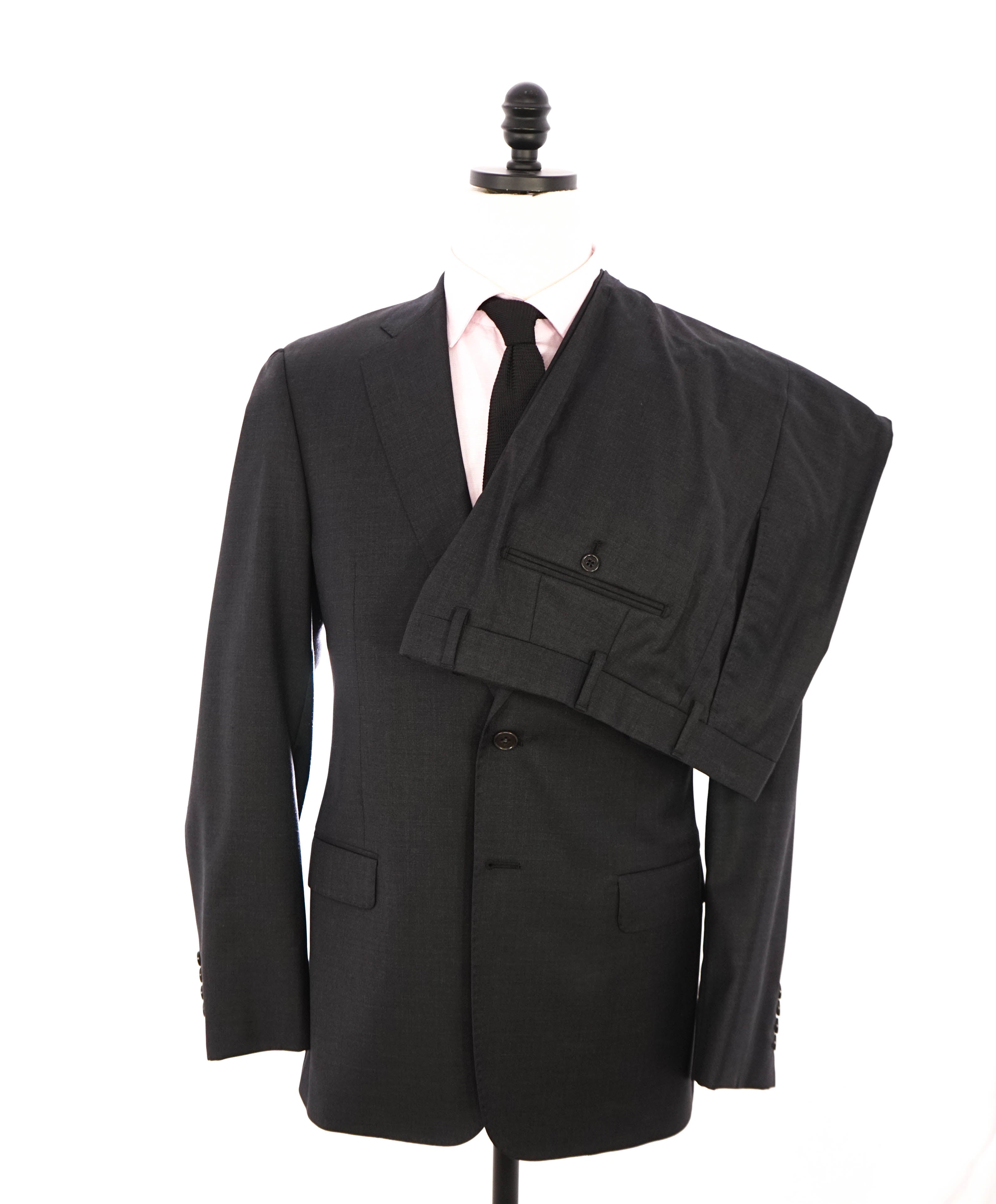 ARMANI COLLEZIONI -  "G Line" Modern Charcoal Gray Notch Lapel Suit - 40R