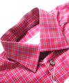 $295 ETON - Pink Check "Contemporary" Spread Collar Button Down Shirt - 15 38