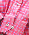 $295 ETON - Pink Check "Contemporary" Spread Collar Button Down Shirt - 15 38