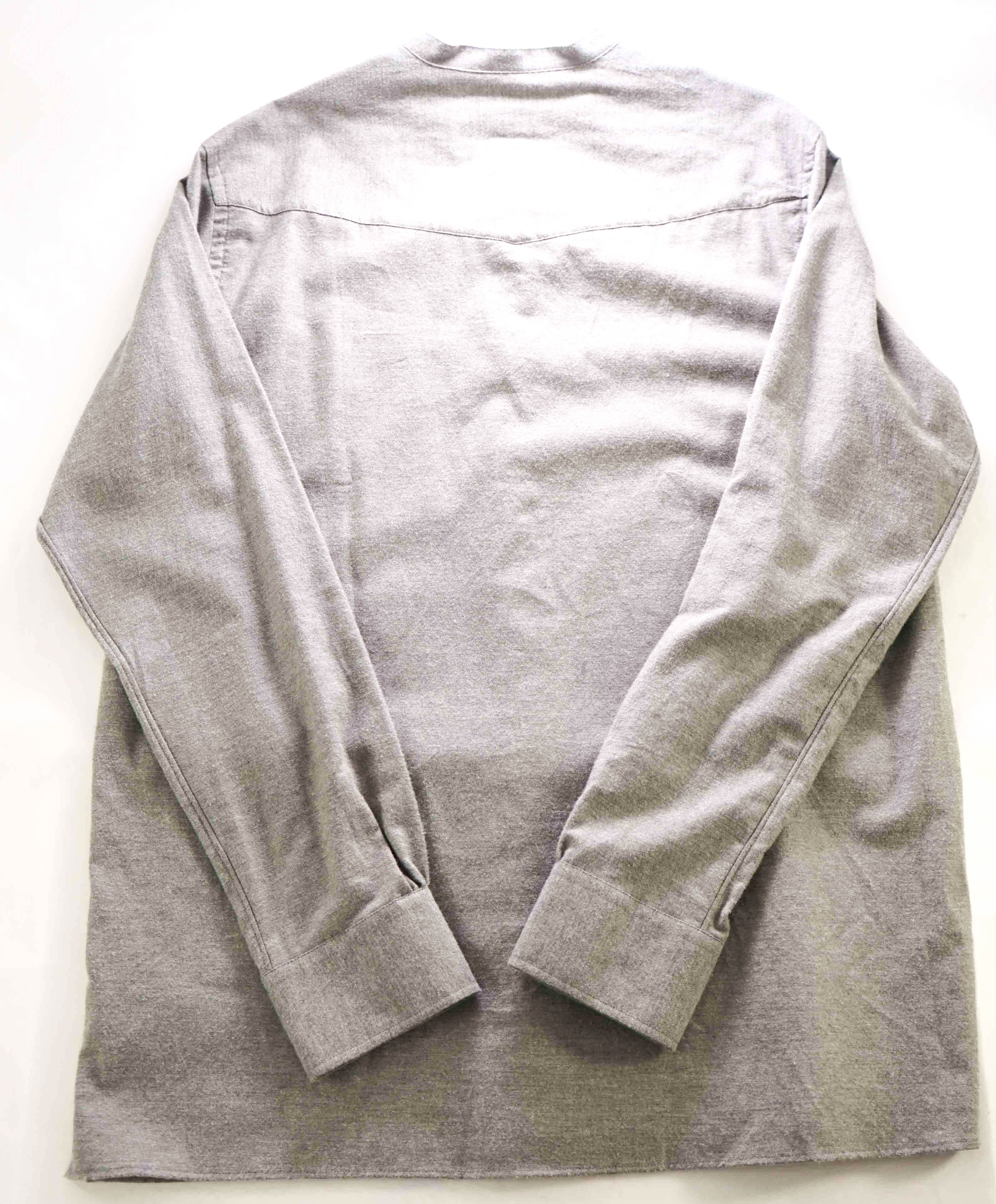 $380 OFFICINE GENERALE - PARIS 6E *Cotton/Cashmere* Band Collar Shirt - L