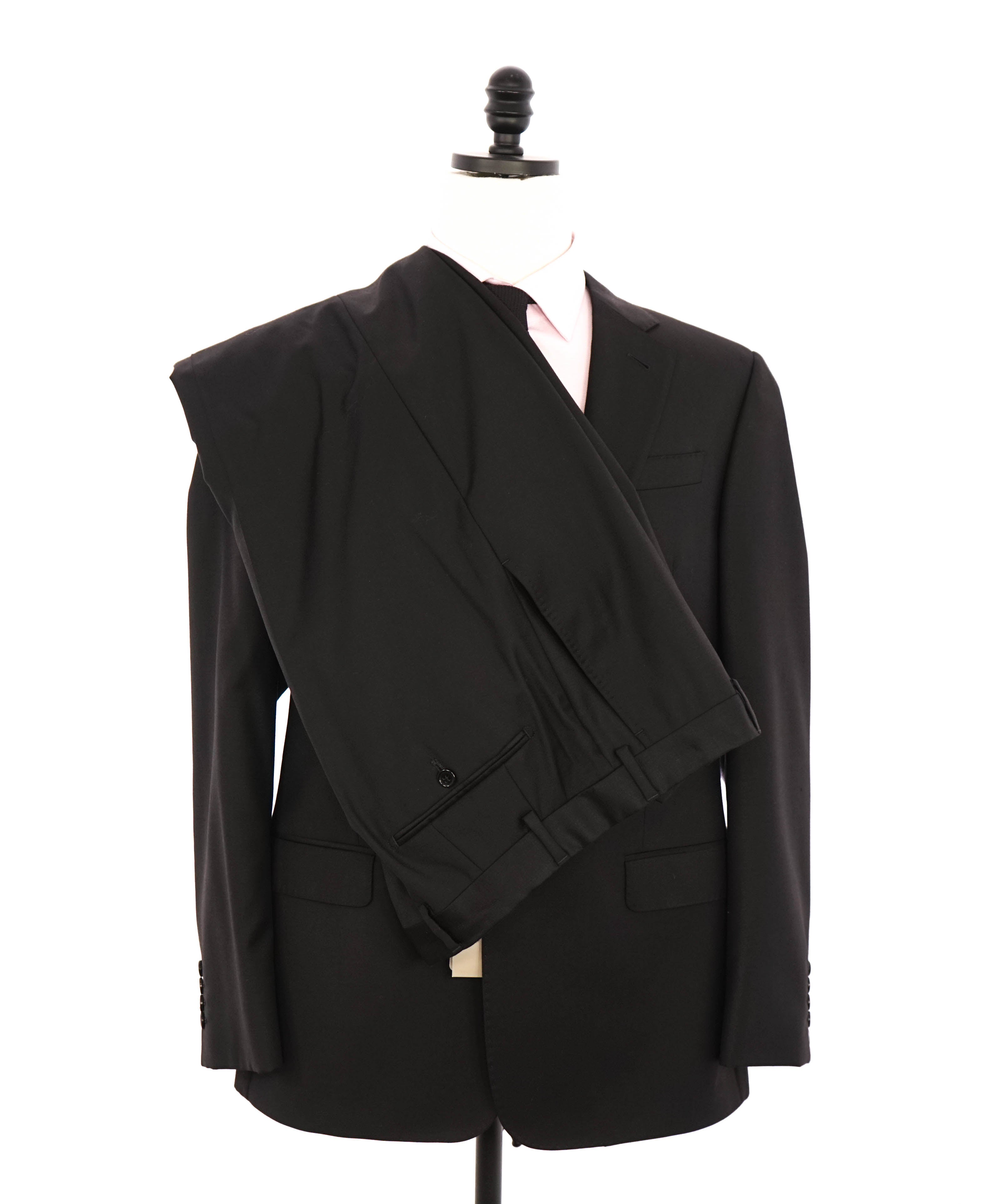 ARMANI COLLEZIONI -  "G Line" Modern Solid Black Notch Lapel Suit - 40R